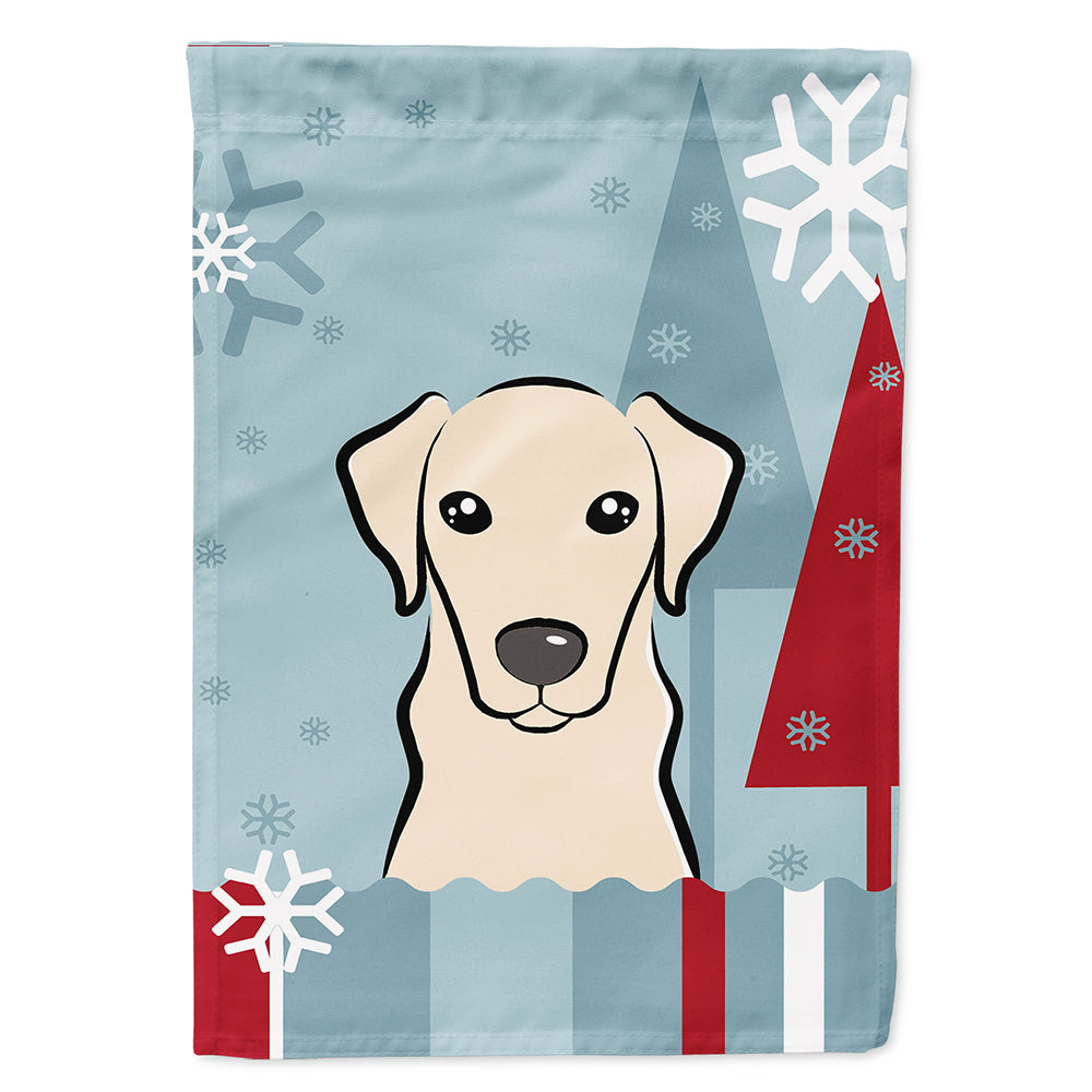 Winter Holiday Yellow Labrador Flag Canvas House Size BB1718CHF  the-store.com.