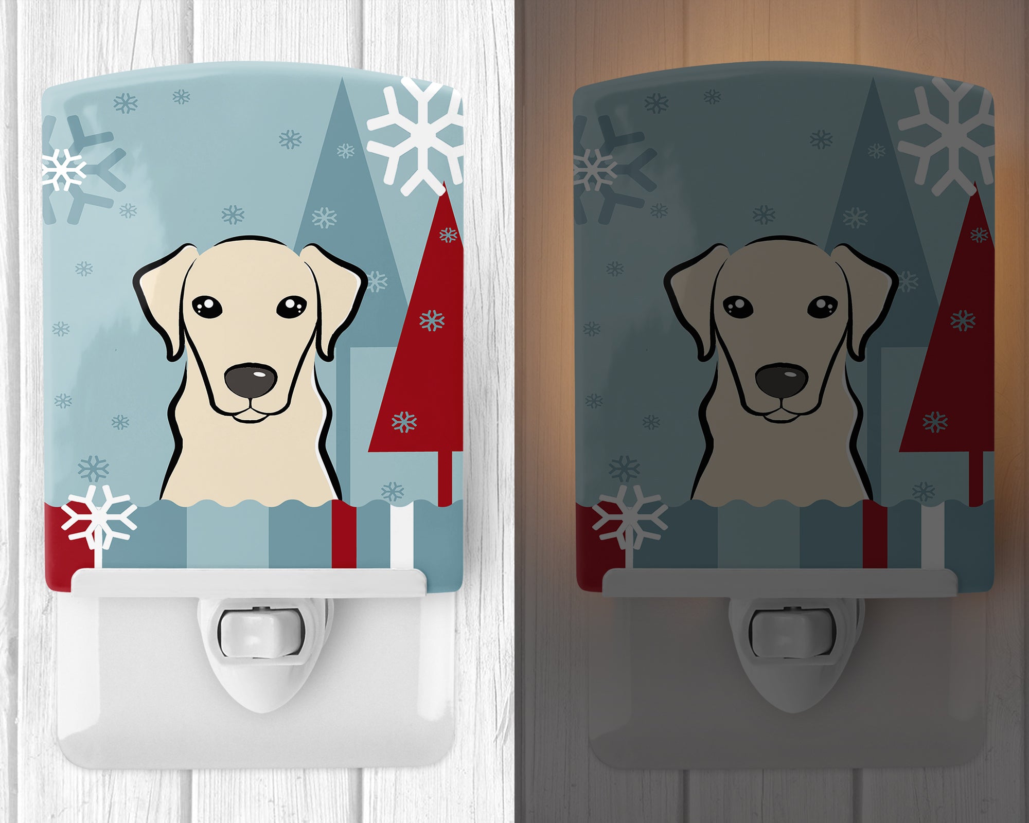 Winter Holiday Yellow Labrador Ceramic Night Light BB1718CNL - the-store.com