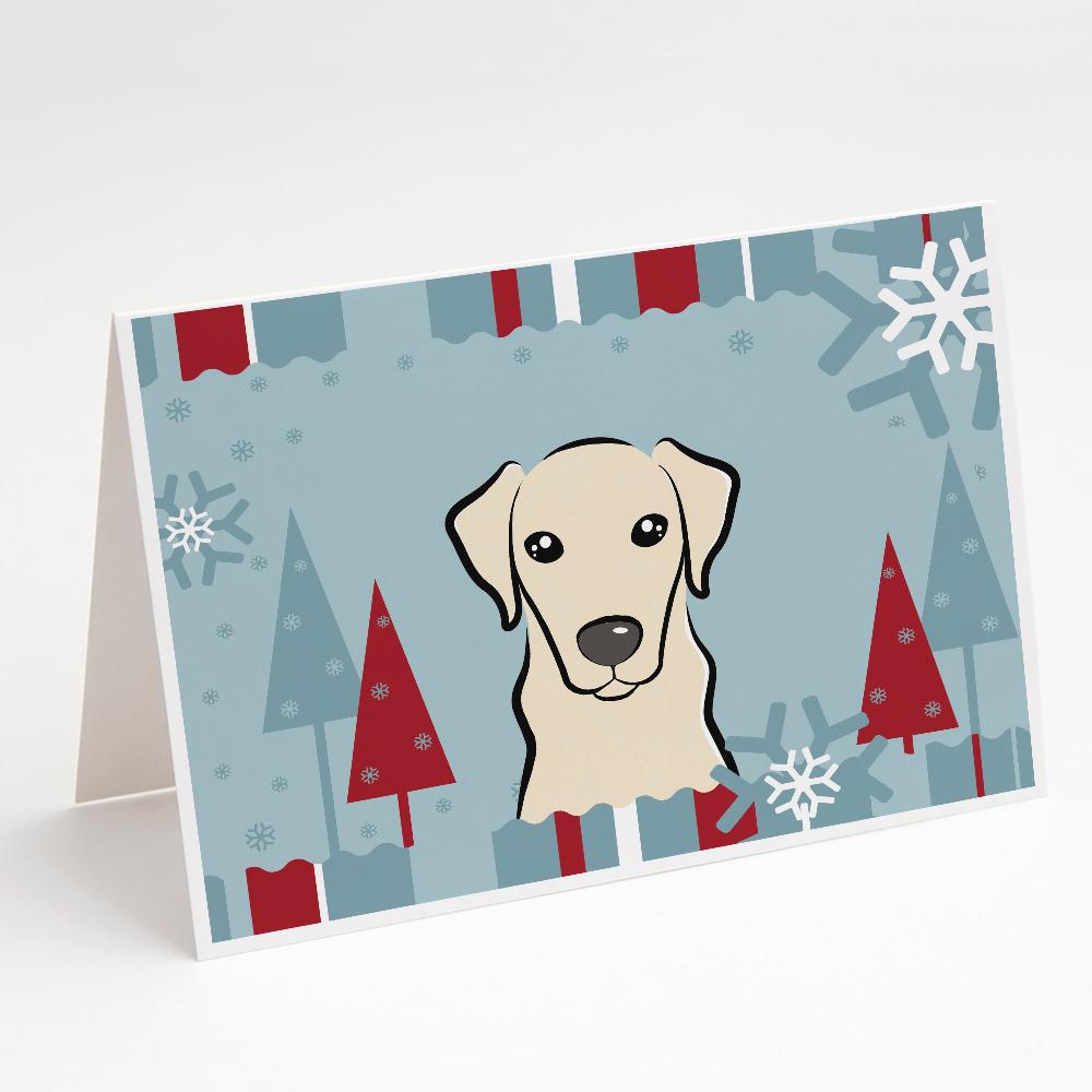 Buy this Winter Holiday Yellow Labrador Greeting Cards and Envelopes Pack of 8