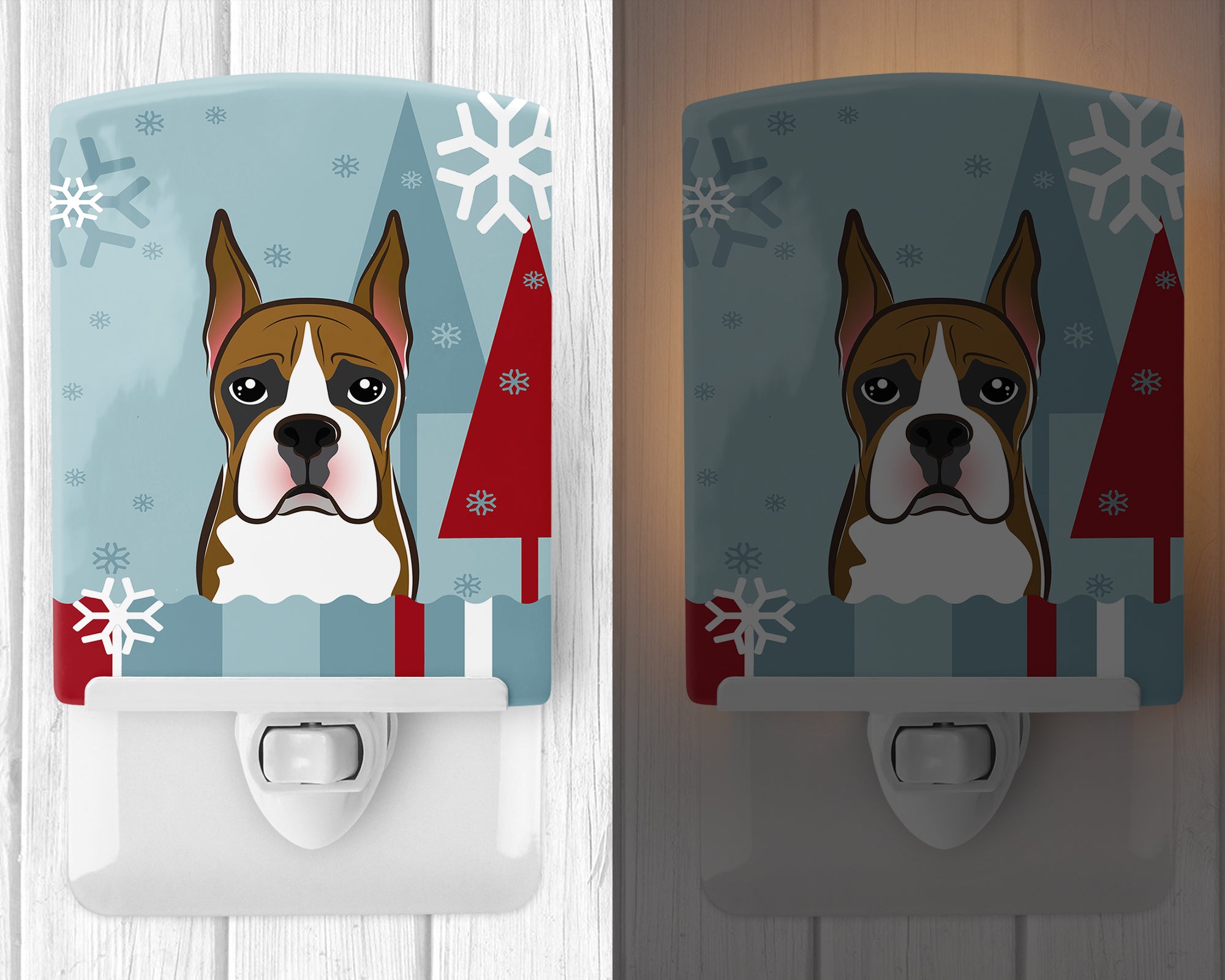 Winter Holiday Boxer Ceramic Night Light BB1719CNL - the-store.com