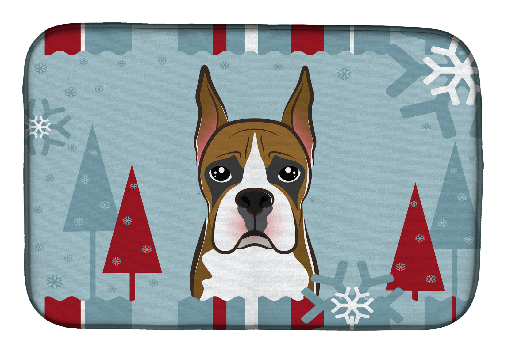 Winter Holiday Boxer Dish Drying Mat BB1719DDM  the-store.com.