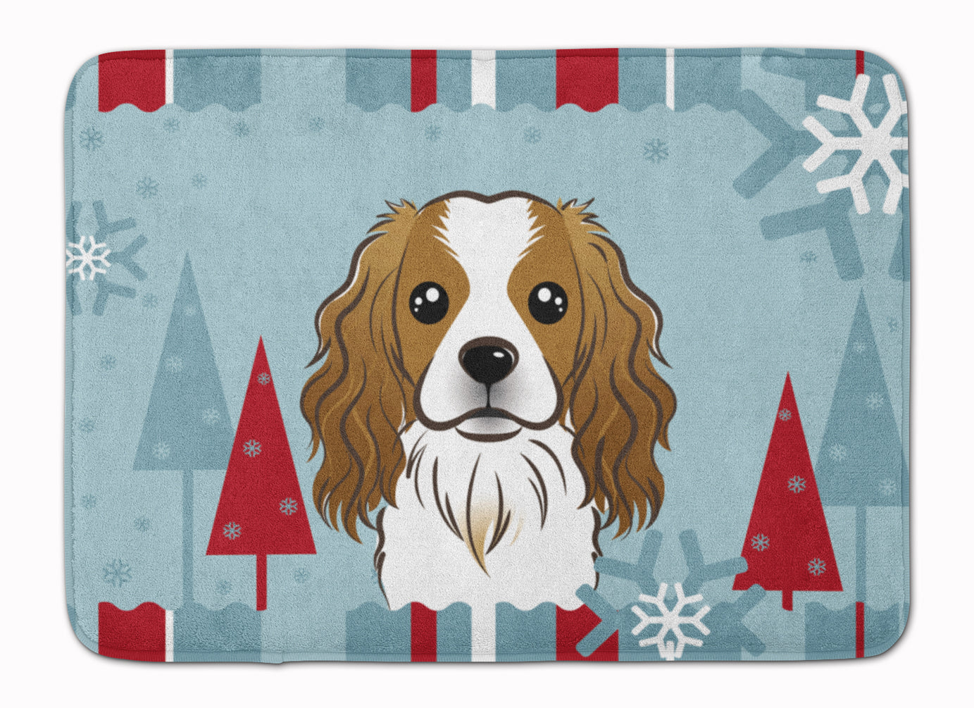 Winter Holiday Cavalier Spaniel Machine Washable Memory Foam Mat BB1720RUG - the-store.com