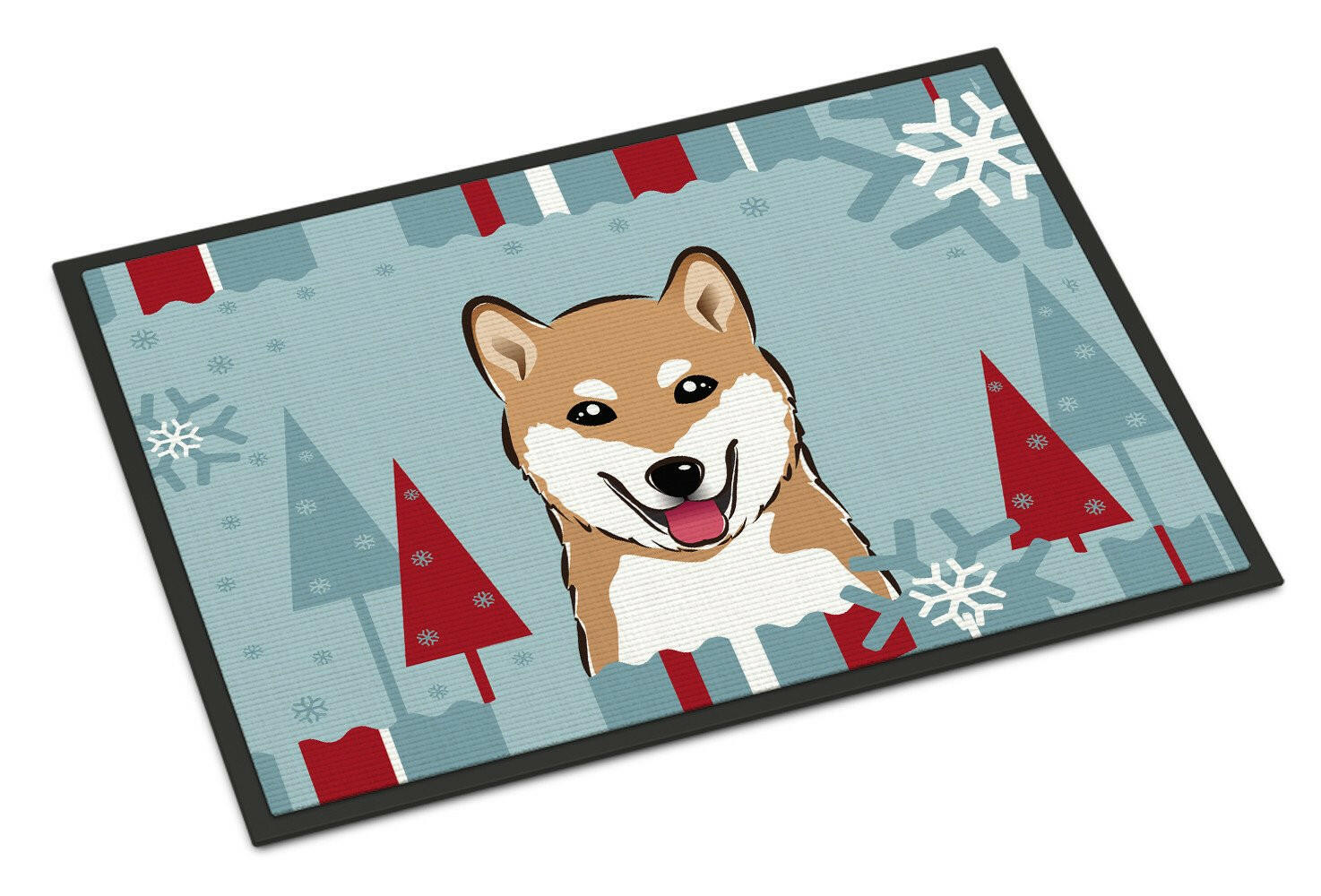 Winter Holiday Shiba Inu Indoor or Outdoor Mat 24x36 BB1721JMAT - the-store.com