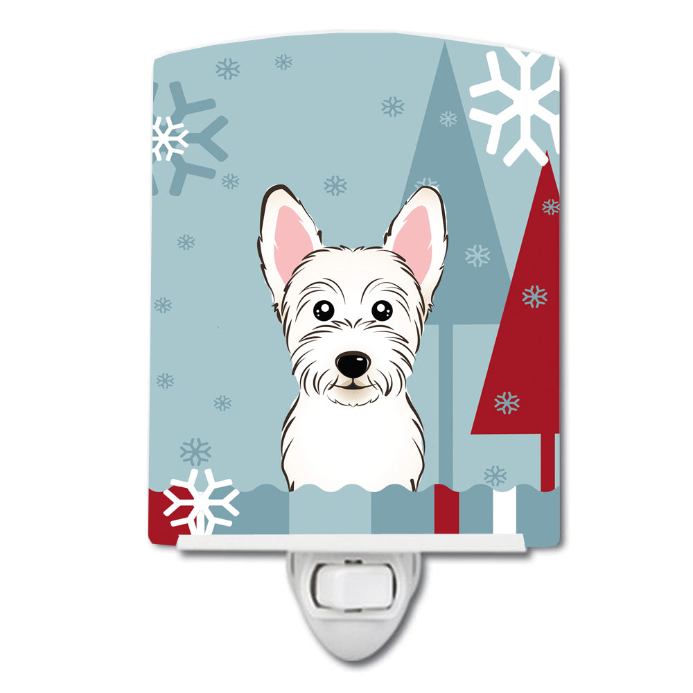 Winter Holiday Westie Ceramic Night Light BB1722CNL - the-store.com