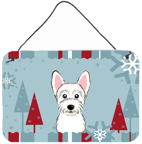 Winter Holiday Westie Wall or Door Hanging Prints BB1722DS812 by Caroline's Treasures