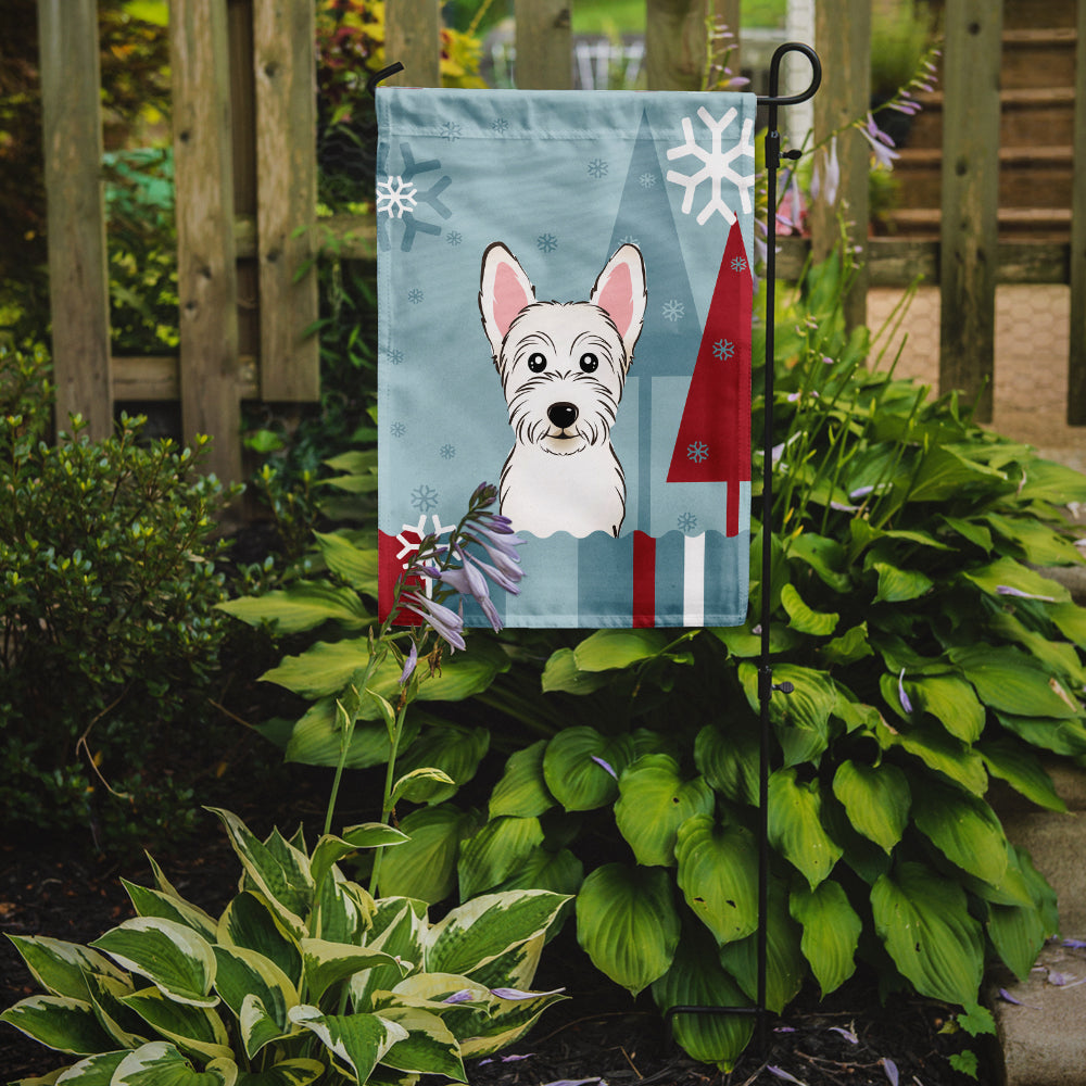 Winter Holiday Westie Flag Garden Size BB1722GF.