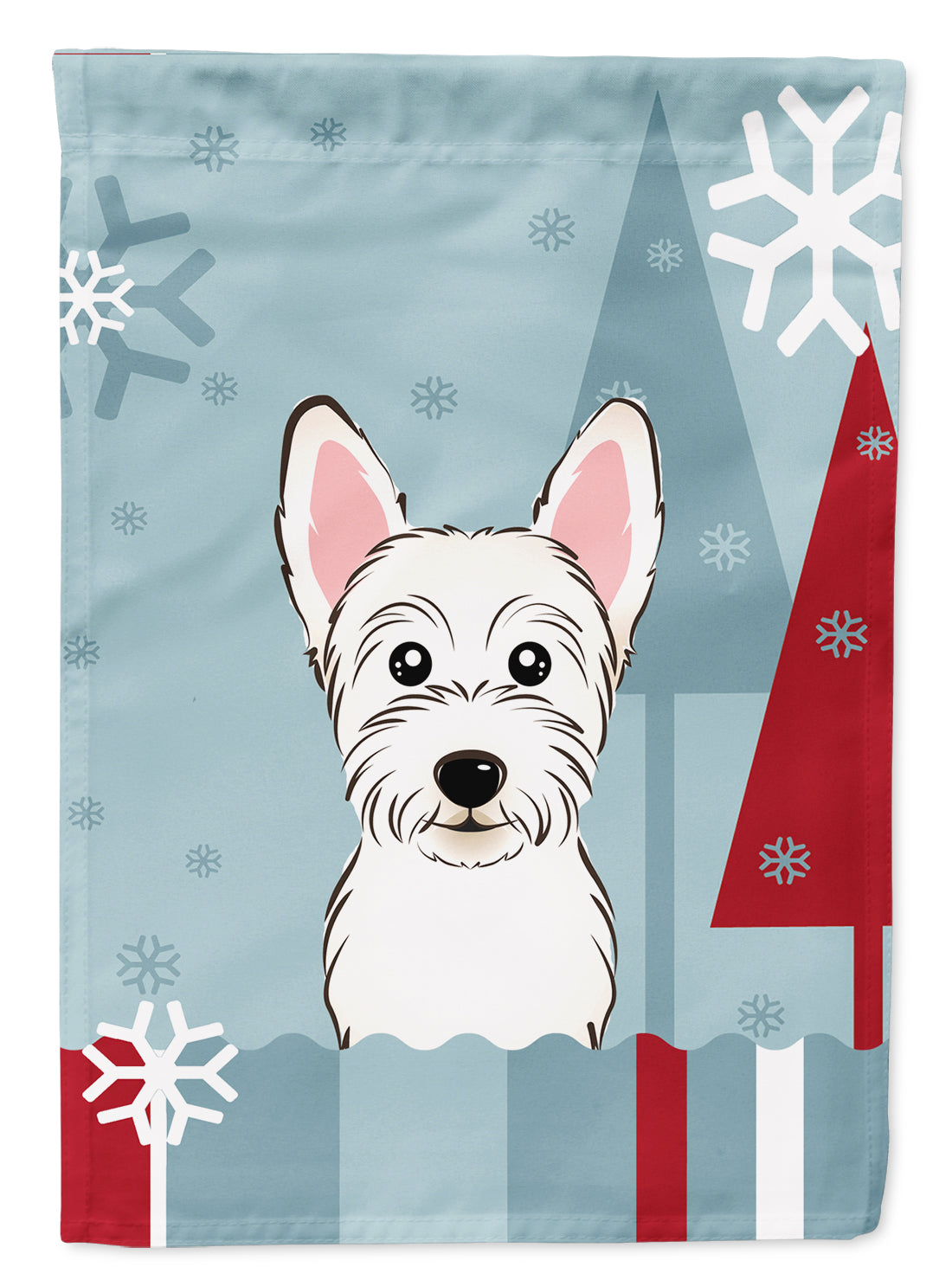 Winter Holiday Westie Flag Garden Size BB1722GF.