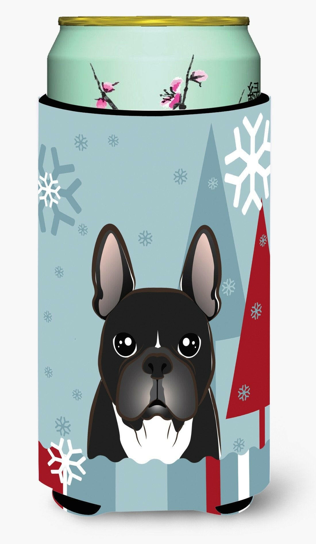 Winter Holiday French Bulldog Tall Boy Beverage Insulator Hugger BB1723TBC by Caroline's Treasures