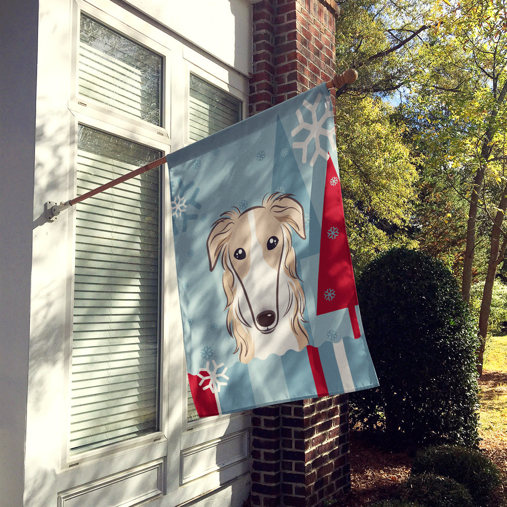 Winter Holiday Borzoi Flag Canvas House Size BB1724CHF  the-store.com.