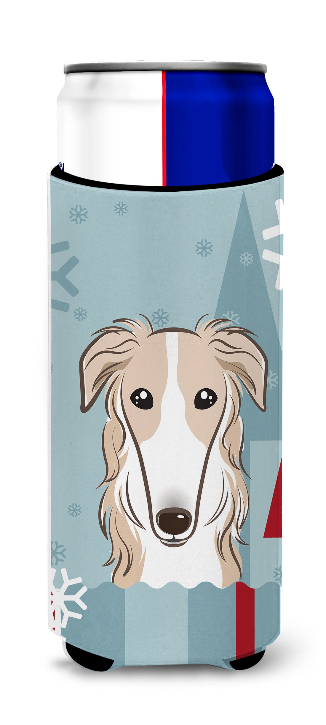 Winter Holiday Borzoi Ultra Beverage Insulators for slim cans BB1724MUK  the-store.com.