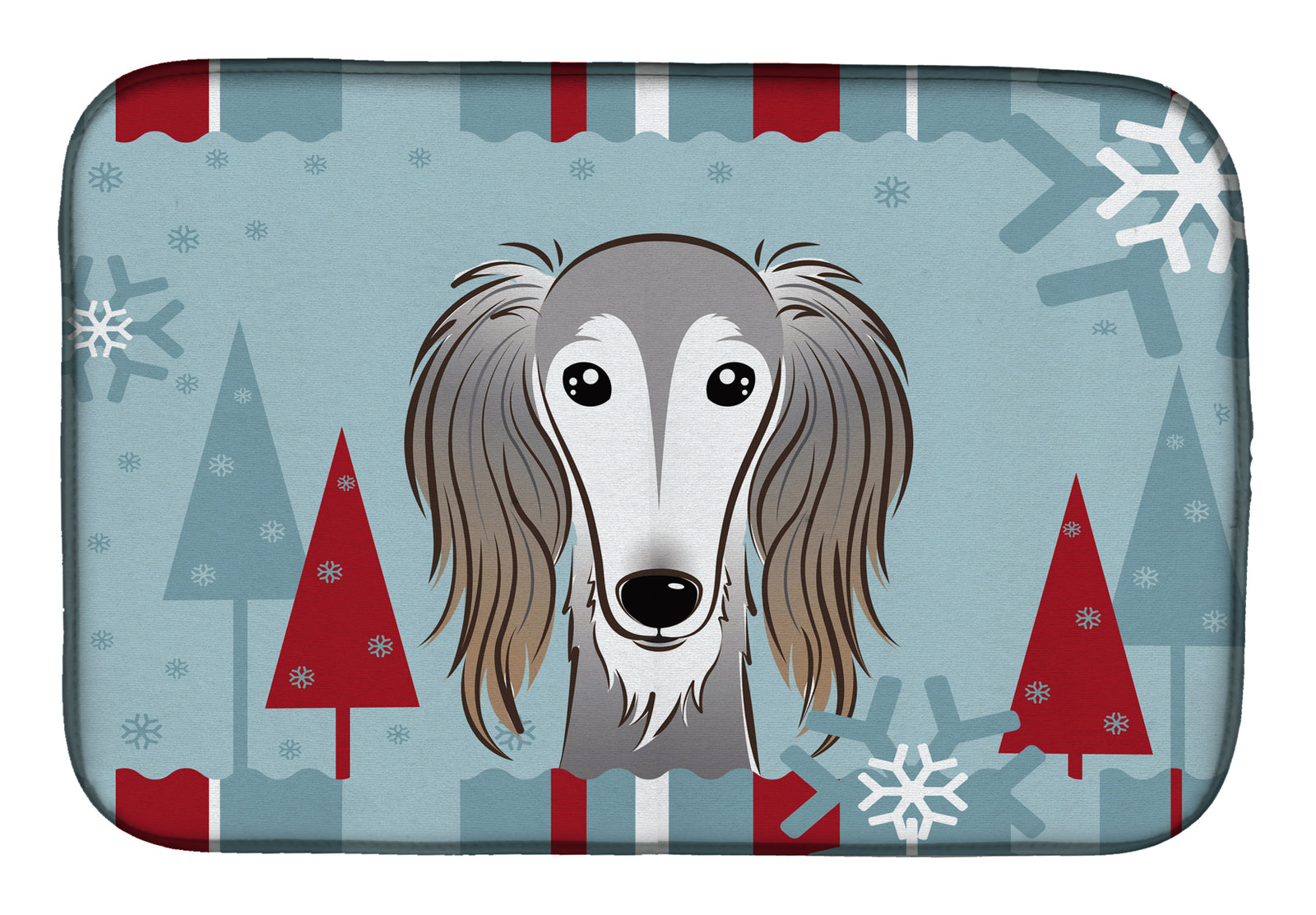 Winter Holiday Saluki Dish Drying Mat BB1725DDM  the-store.com.