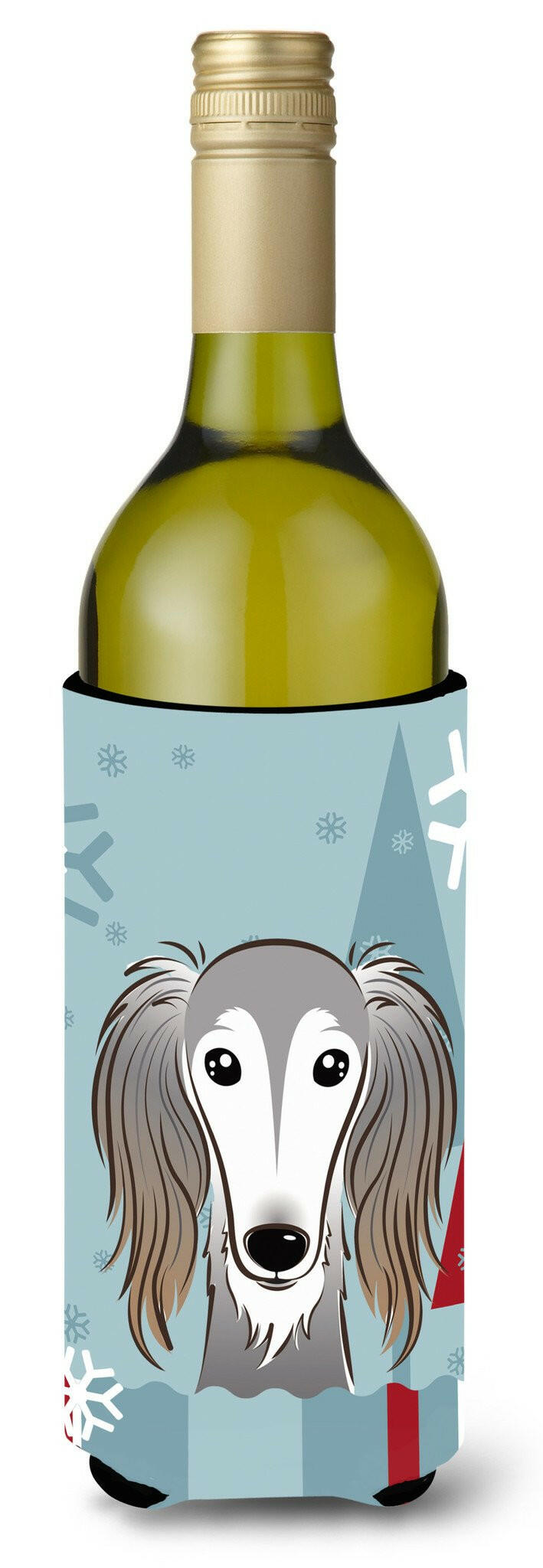 Winter Holiday Saluki Wine Bottle Beverage Insulator Hugger BB1725LITERK by Caroline's Treasures