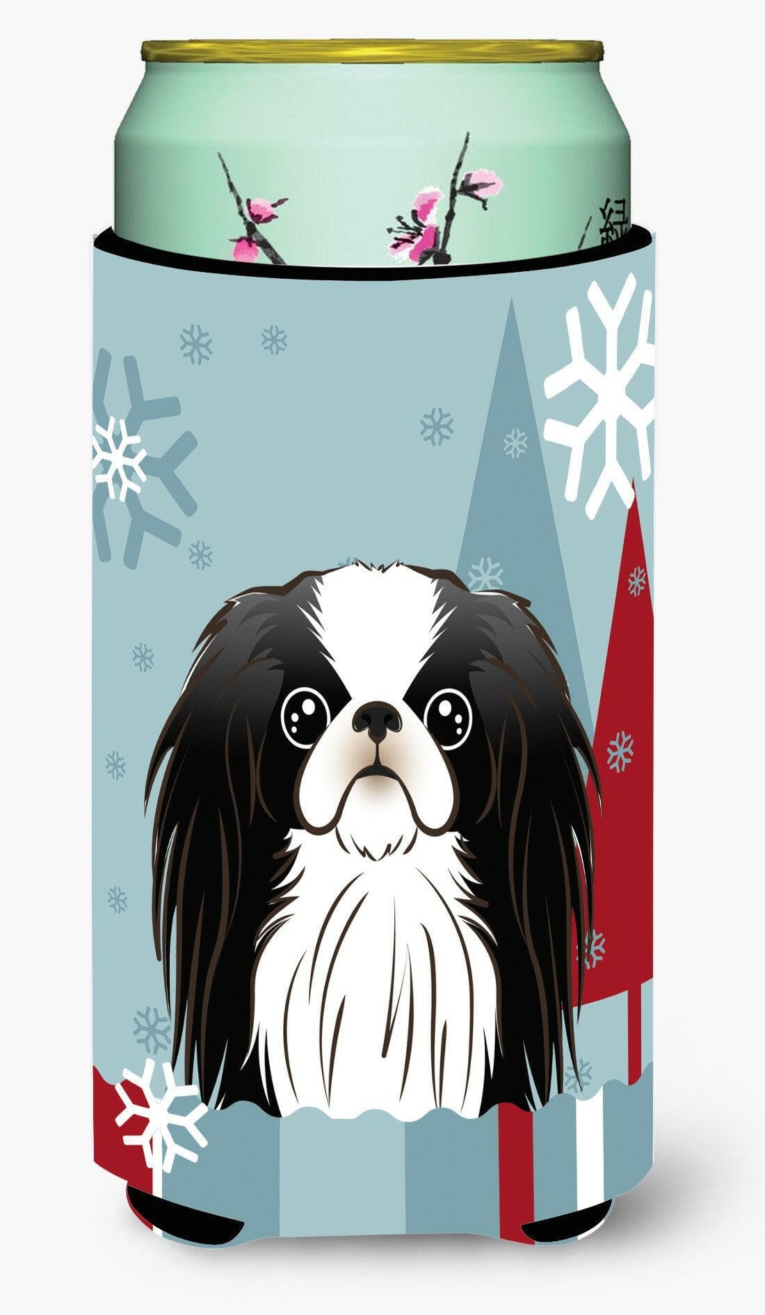 Winter Holiday Japanese Chin Tall Boy Beverage Insulator Hugger BB1726TBC by Caroline&#39;s Treasures