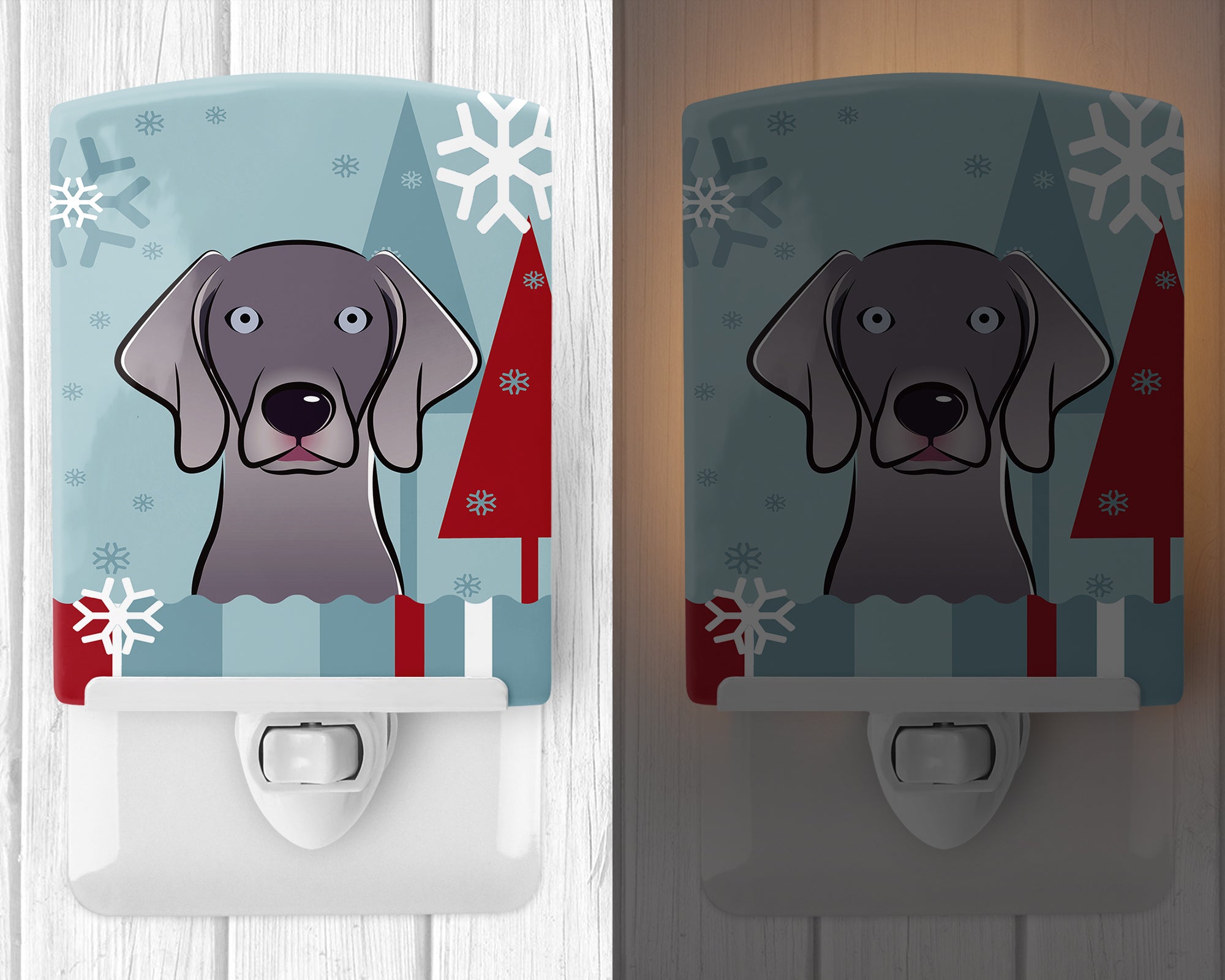 Winter Holiday Weimaraner Ceramic Night Light BB1727CNL - the-store.com