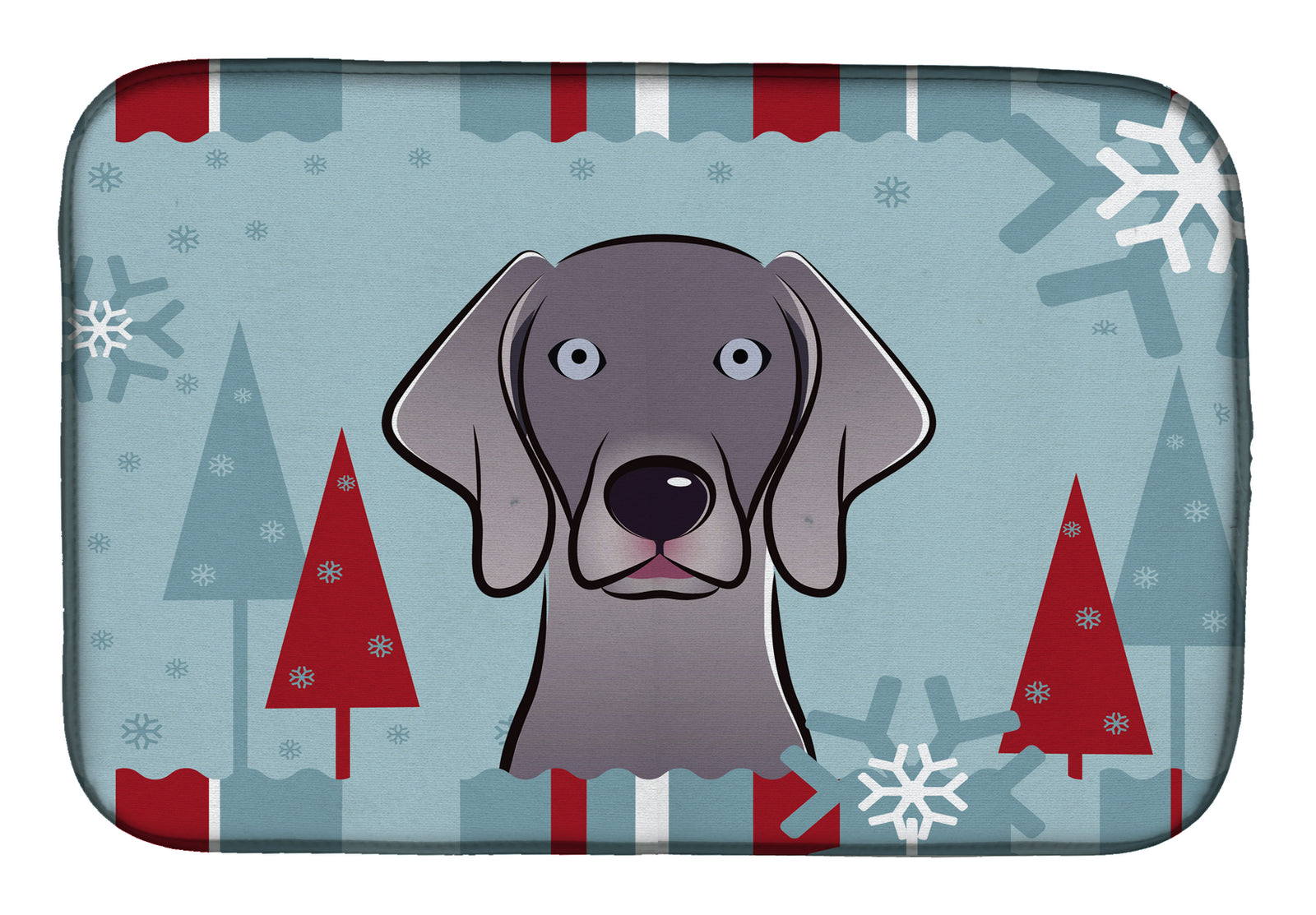 Winter Holiday Weimaraner Dish Drying Mat BB1727DDM  the-store.com.