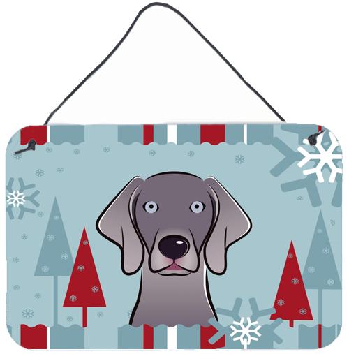 Winter Holiday Weimaraner Wall or Door Hanging Prints BB1727DS812 by Caroline's Treasures