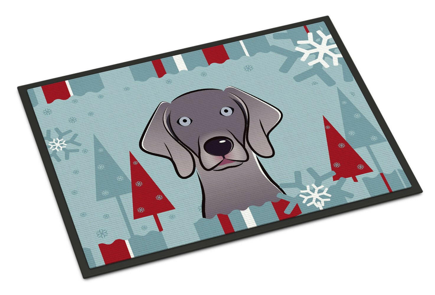 Winter Holiday Weimaraner Indoor or Outdoor Mat 18x27 BB1727MAT - the-store.com