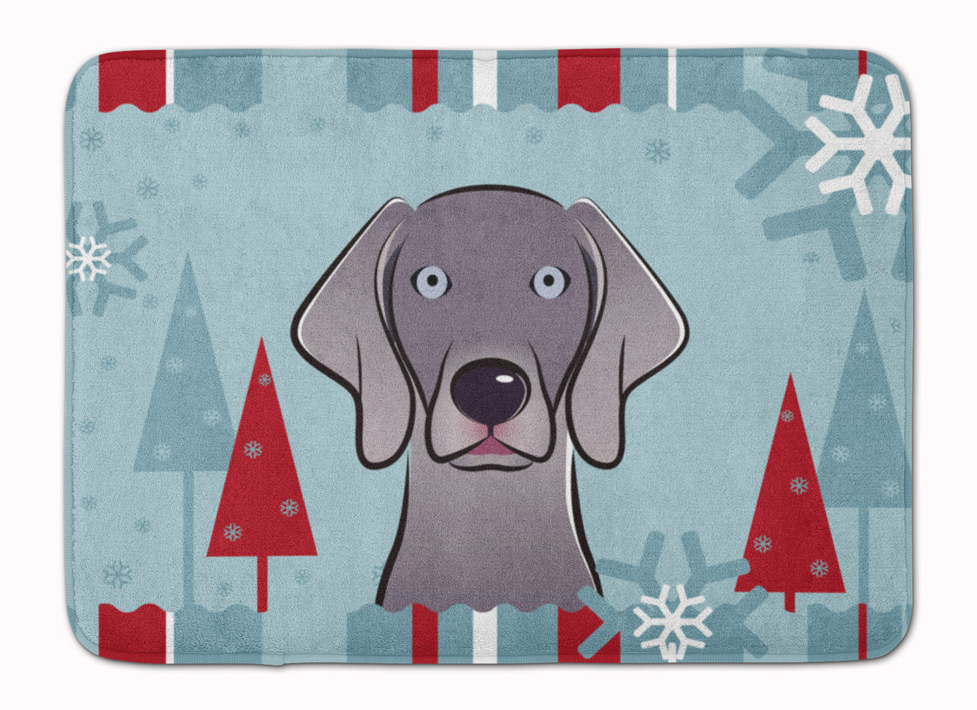 Winter Holiday Weimaraner Machine Washable Memory Foam Mat BB1727RUG - the-store.com