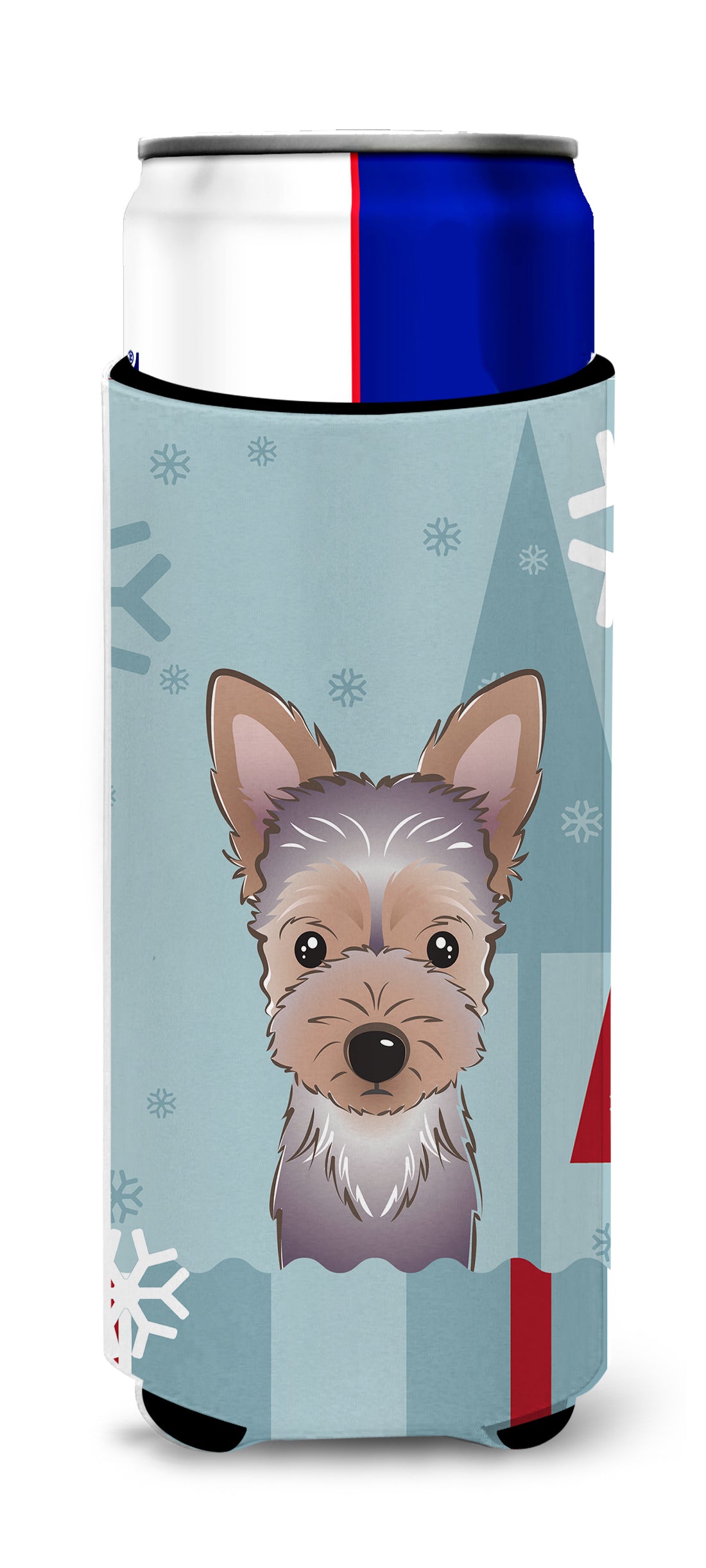 Winter Holiday Yorkie Puppy Ultra Beverage Insulators for slim cans BB1728MUK  the-store.com.