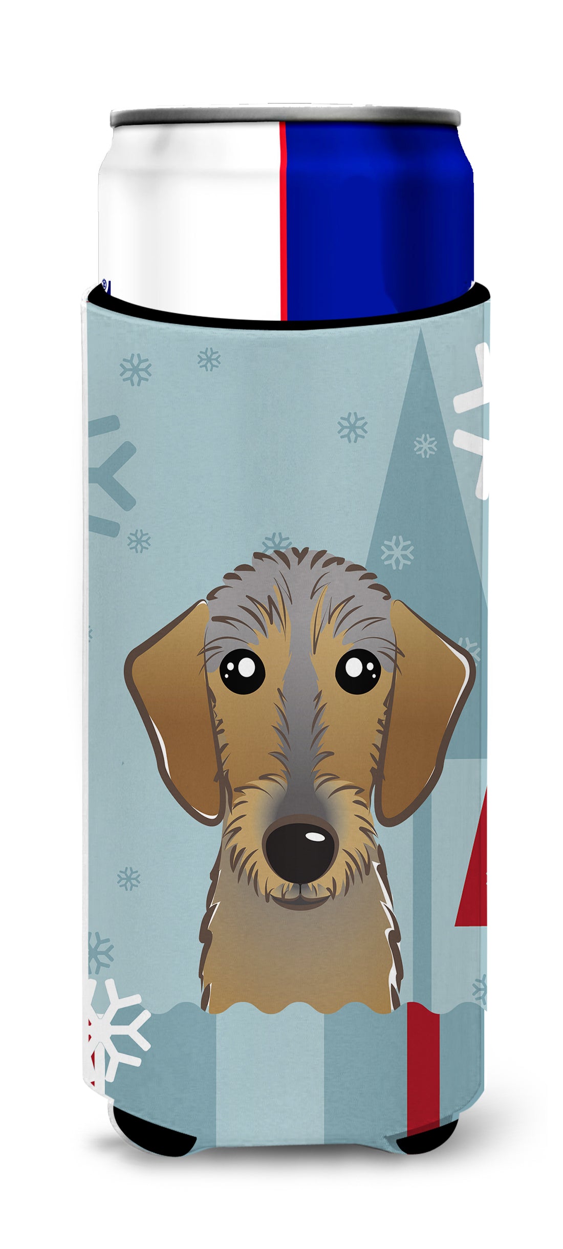 Winter Holiday Wirehaired Dachshund Ultra Beverage Insulators for slim cans BB1729MUK  the-store.com.