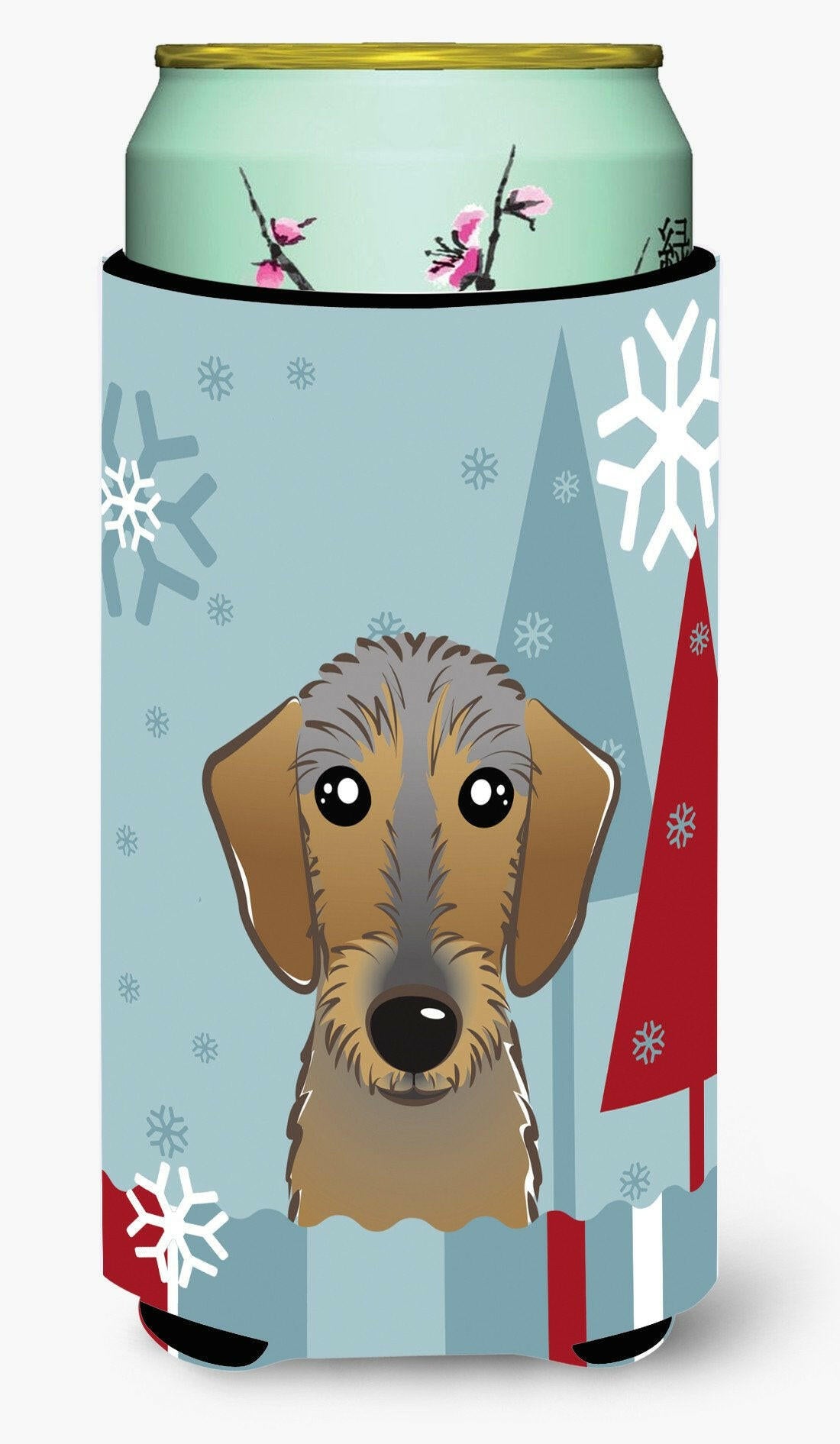 Winter Holiday Wirehaired Dachshund Tall Boy Beverage Insulator Hugger BB1729TBC by Caroline&#39;s Treasures