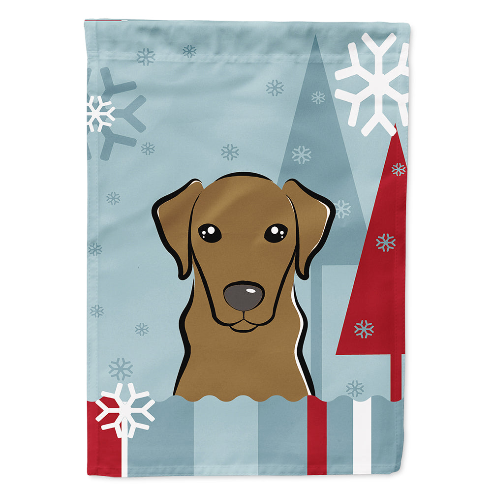 Winter Holiday Chocolate Labrador Flag Canvas House Size BB1730CHF  the-store.com.