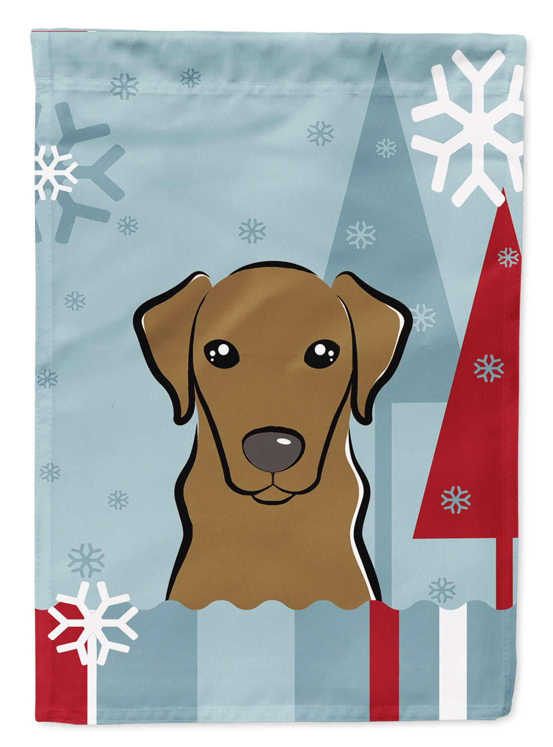 Winter Holiday Chocolate Labrador Flag Garden Size BB1730GF.