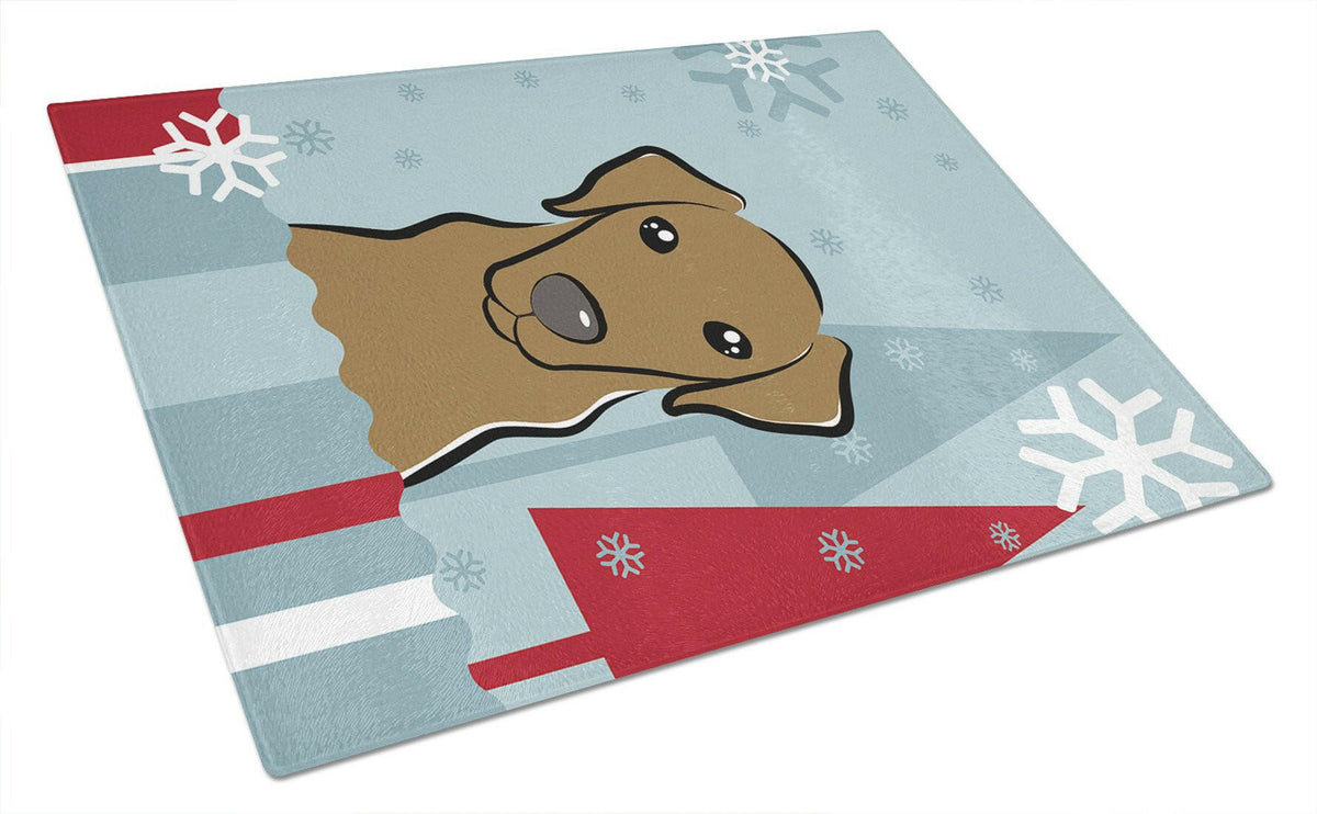 Winter Holiday Chocolate Labrador Glass Cutting Board Large BB1730LCB by Caroline&#39;s Treasures