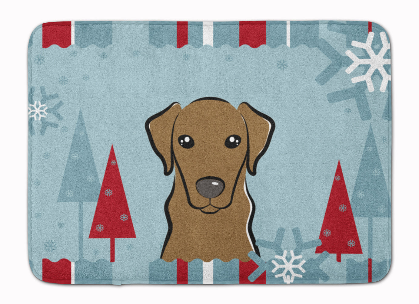 Winter Holiday Chocolate Labrador Machine Washable Memory Foam Mat BB1730RUG - the-store.com