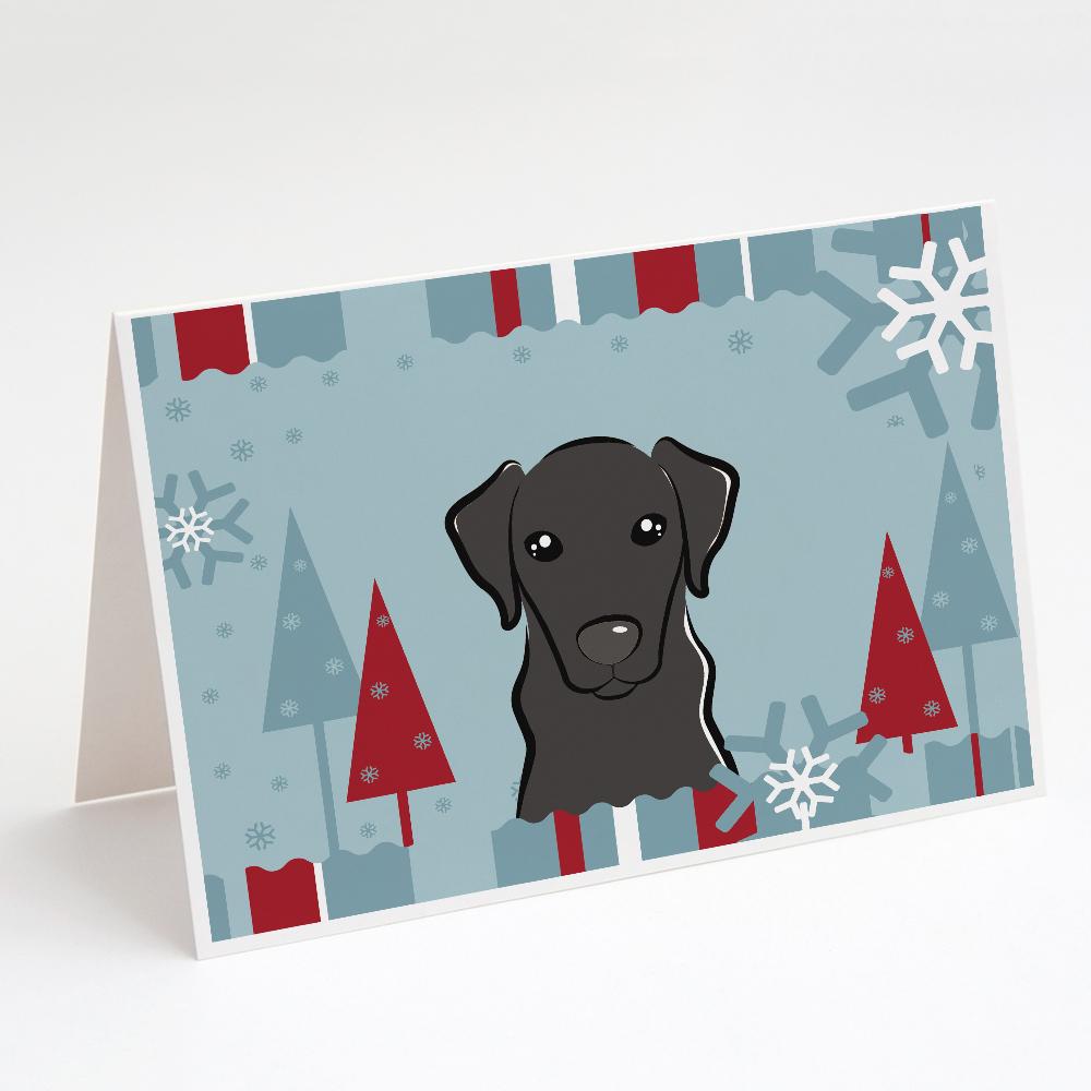 Buy this Winter Holiday Black Labrador Greeting Cards and Envelopes Pack of 8