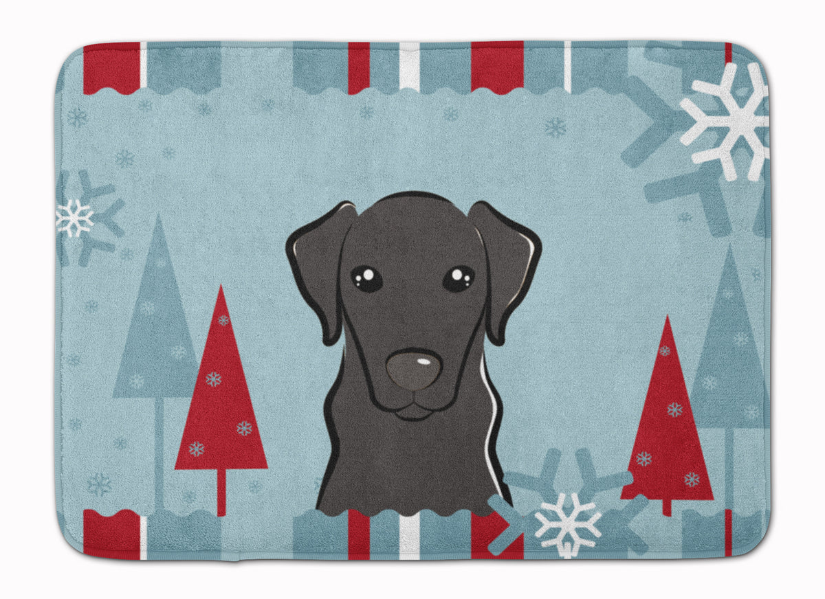 Winter Holiday Black Labrador Machine Washable Memory Foam Mat BB1731RUG - the-store.com