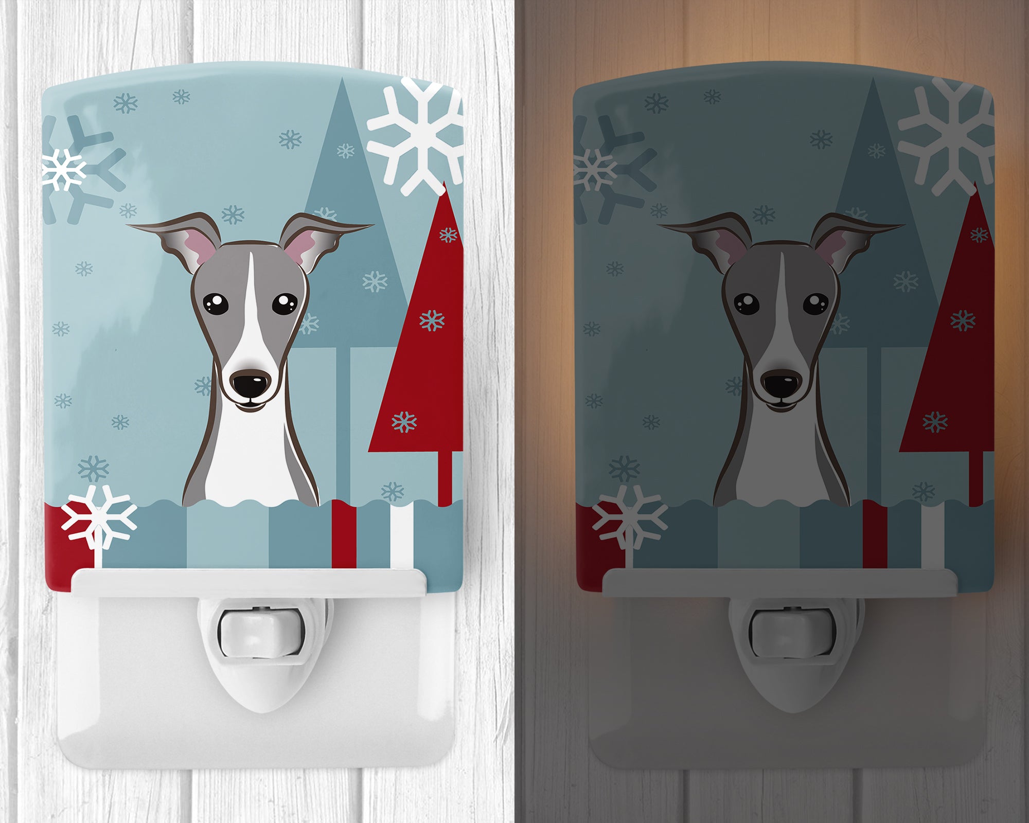 Winter Holiday Italian Greyhound Ceramic Night Light BB1732CNL - the-store.com