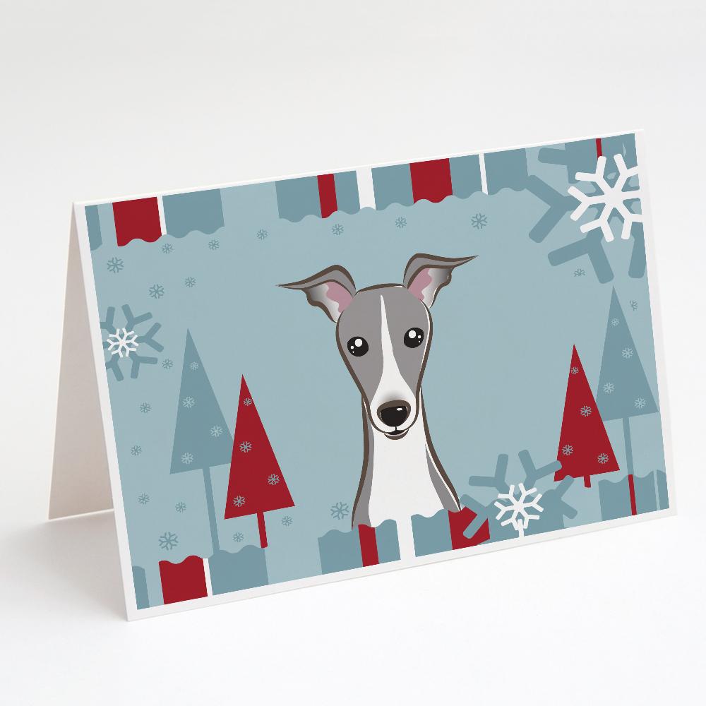 Buy this Winter Holiday Italian Greyhound Greeting Cards and Envelopes Pack of 8