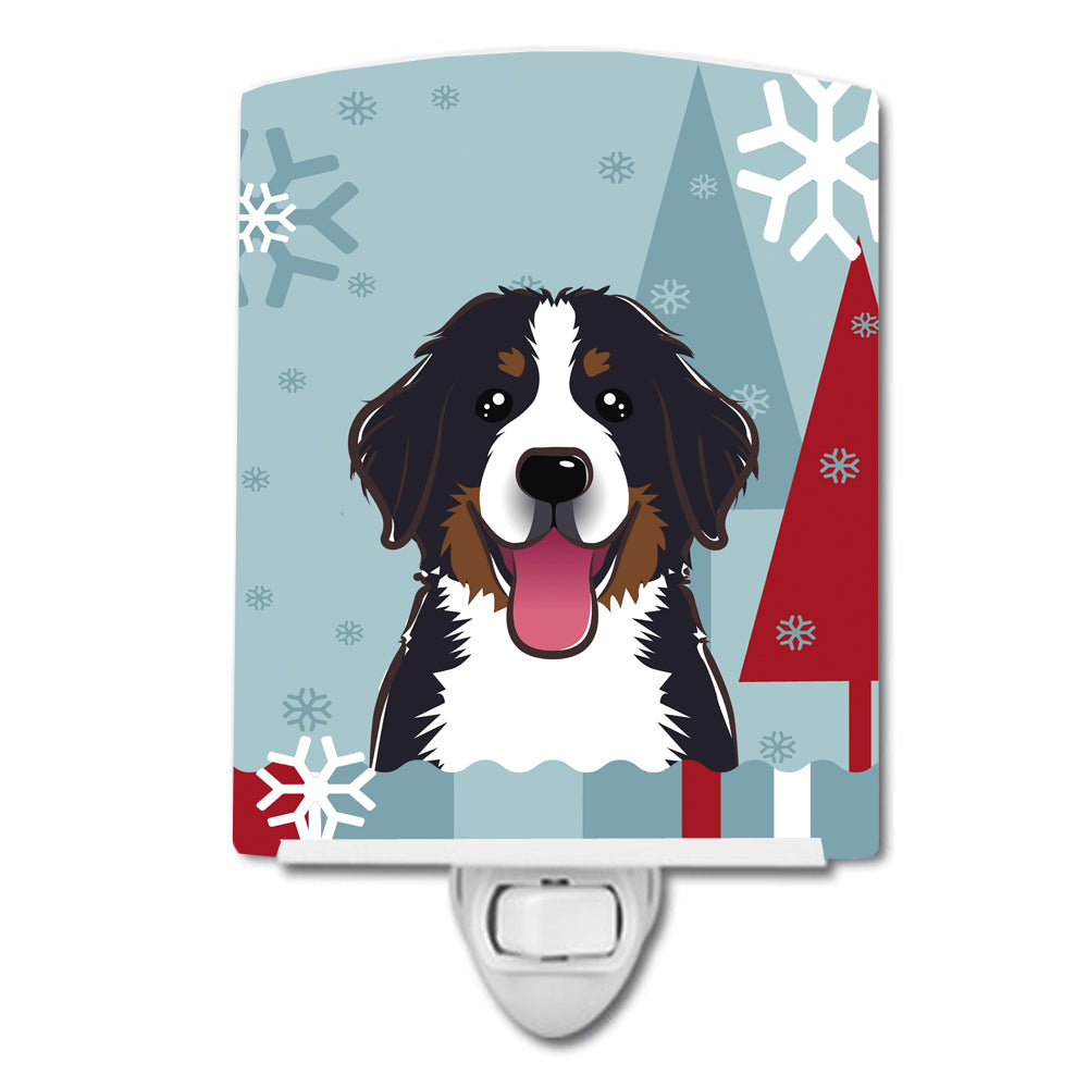 Winter Holiday Bernese Mountain Dog Ceramic Night Light BB1733CNL - the-store.com