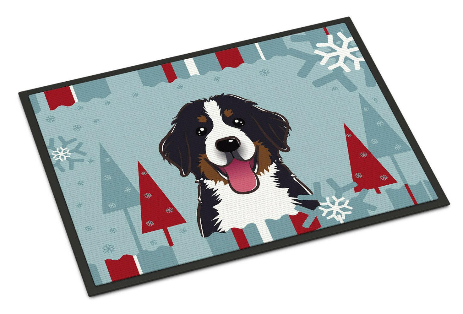 Winter Holiday Bernese Mountain Dog Indoor or Outdoor Mat 24x36 BB1733JMAT - the-store.com