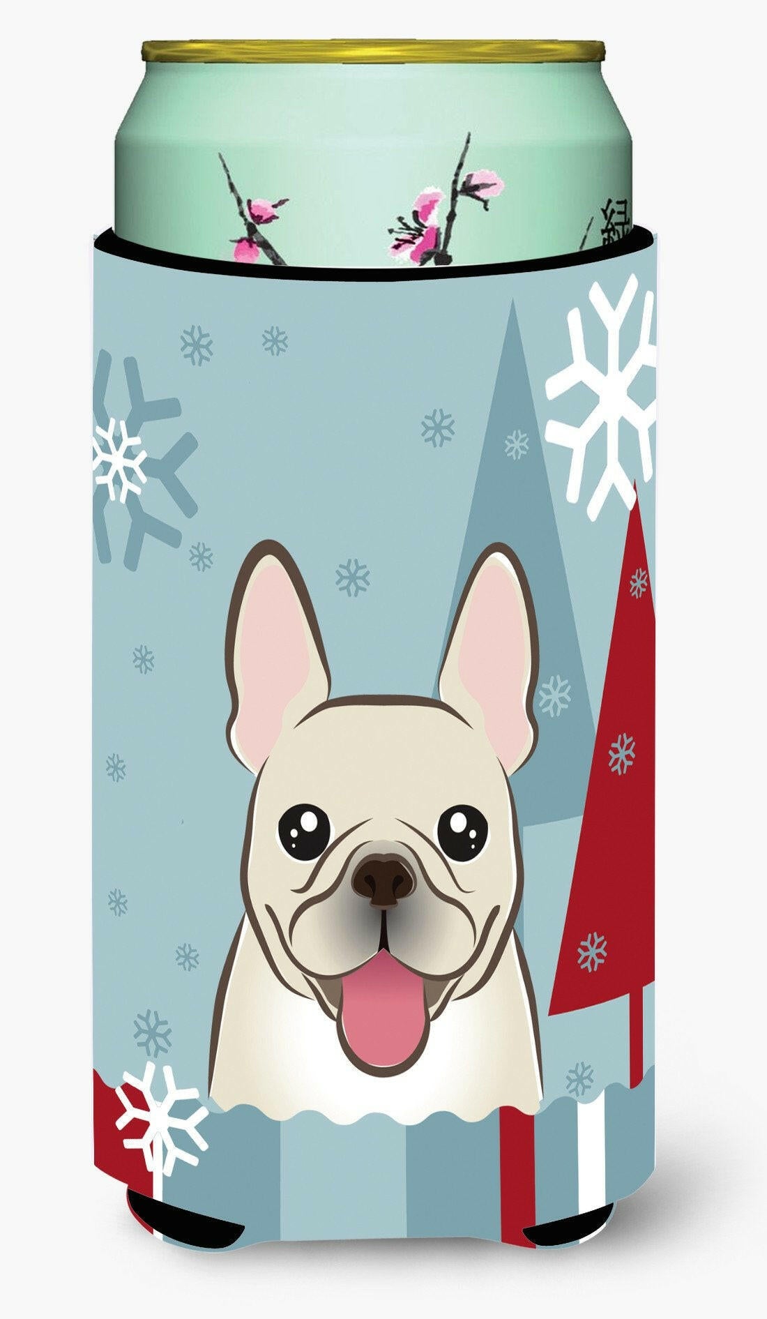 Winter Holiday French Bulldog Tall Boy Beverage Insulator Hugger BB1734TBC by Caroline's Treasures