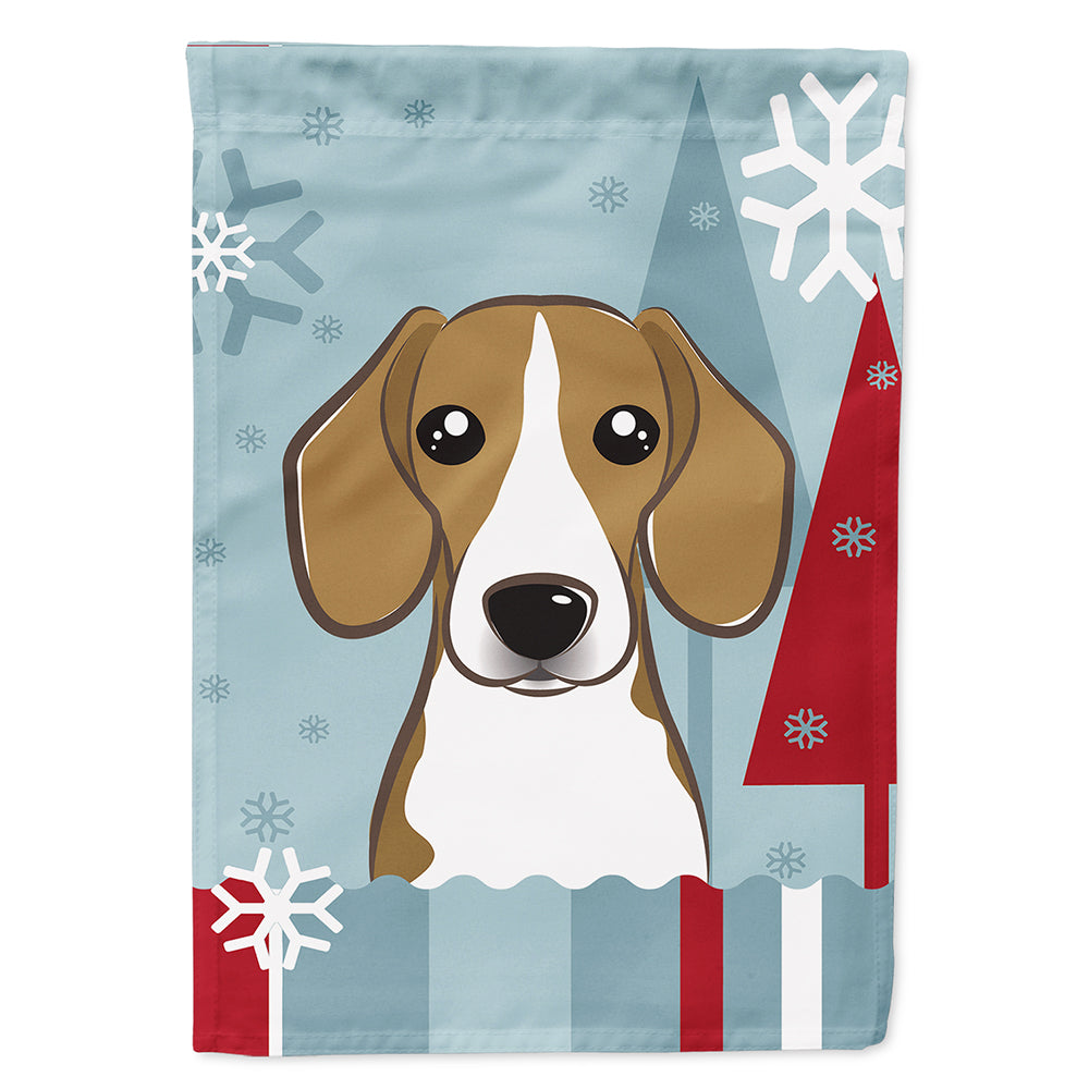 Winter Holiday Beagle Flag Canvas House Size BB1735CHF  the-store.com.