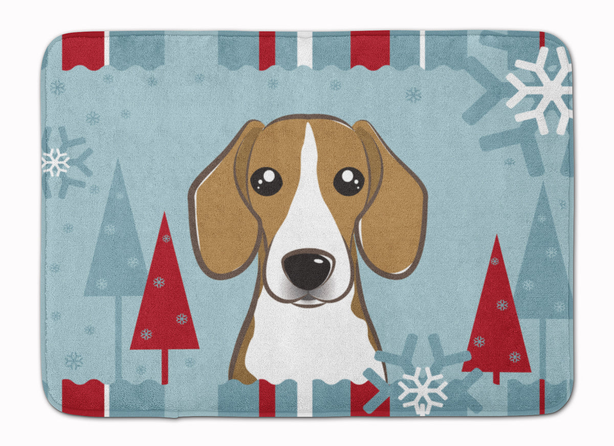 Winter Holiday Beagle Machine Washable Memory Foam Mat BB1735RUG - the-store.com