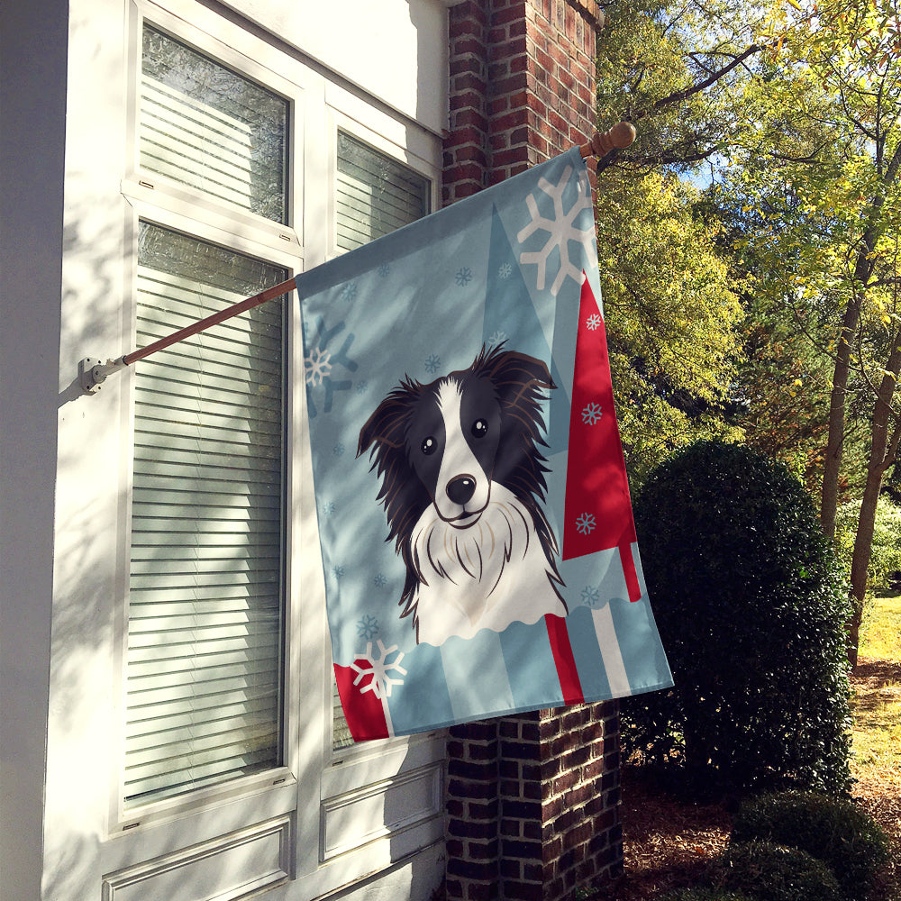 Winter Holiday Border Collie Flag Canvas House Size BB1737CHF  the-store.com.