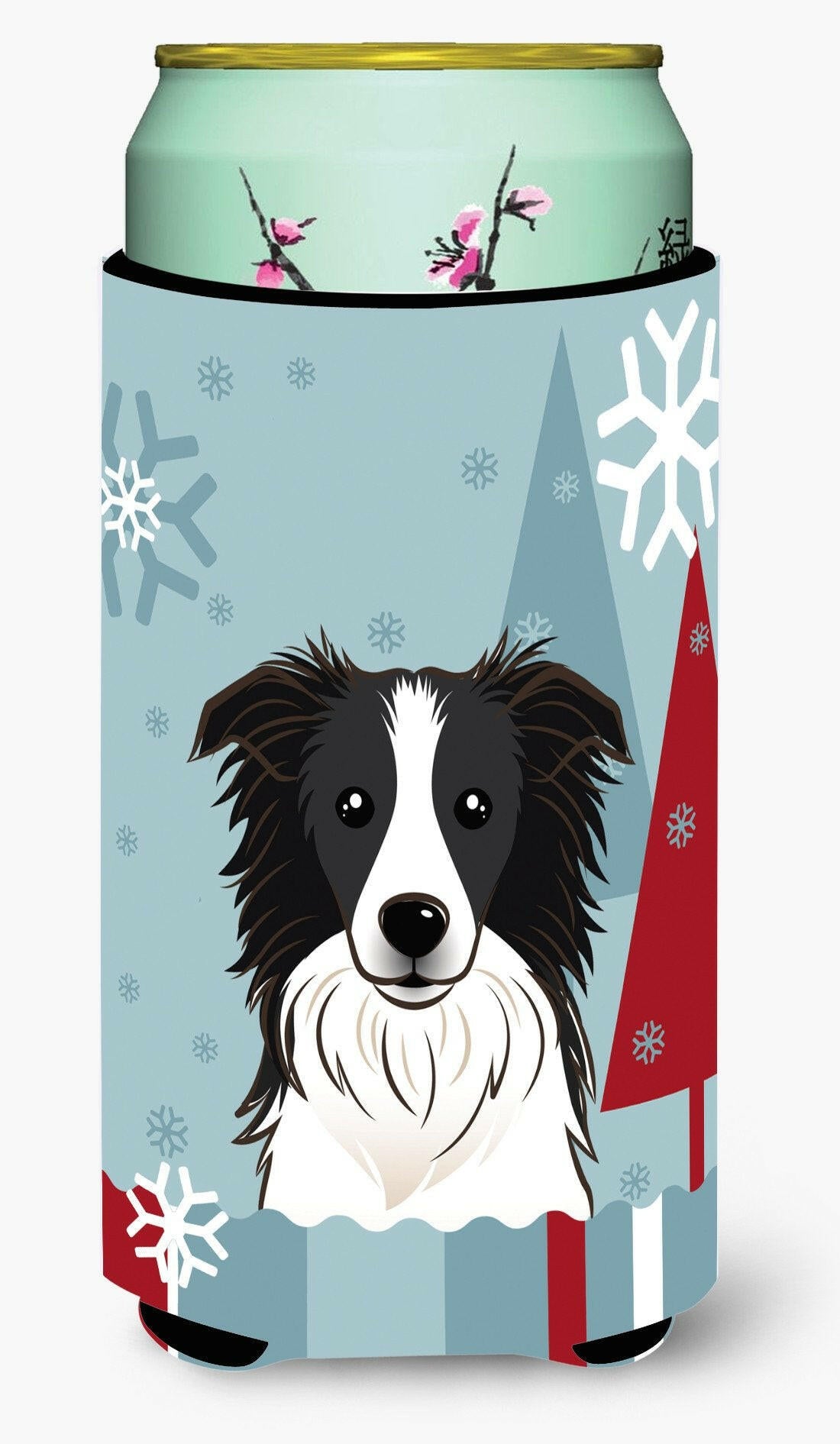 Winter Holiday Border Collie Tall Boy Beverage Insulator Hugger BB1737TBC by Caroline's Treasures