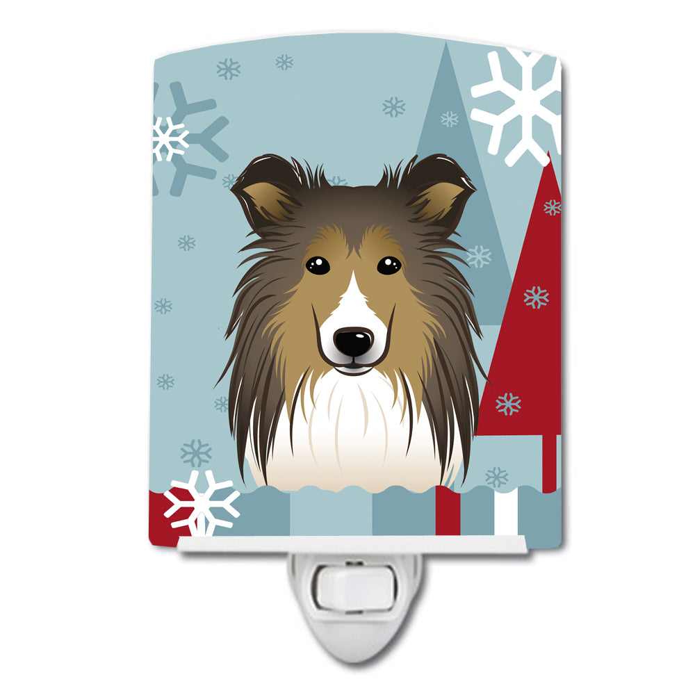 Winter Holiday Sheltie Ceramic Night Light BB1738CNL - the-store.com