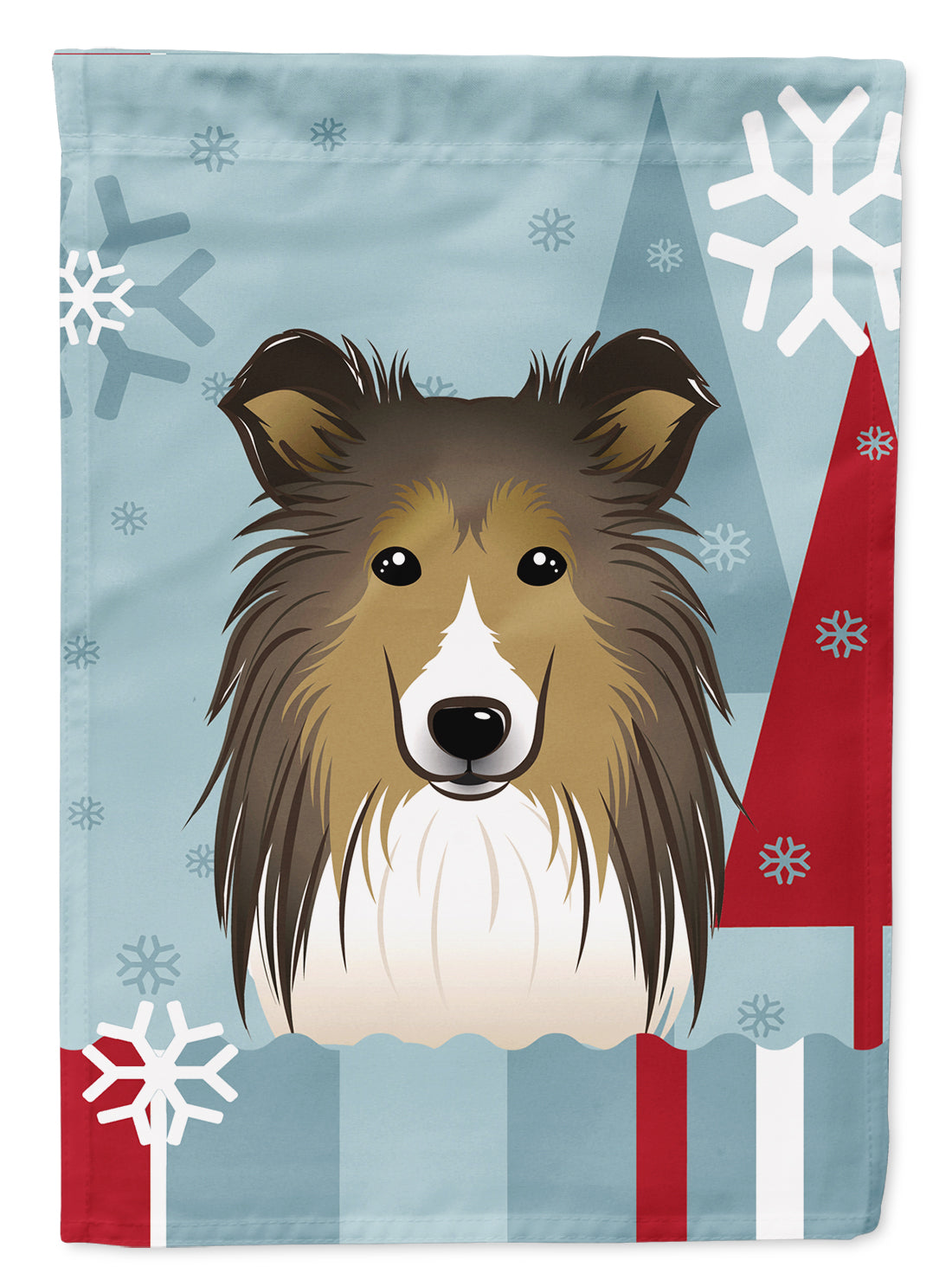 Winter Holiday Sheltie Flag Garden Size BB1738GF.