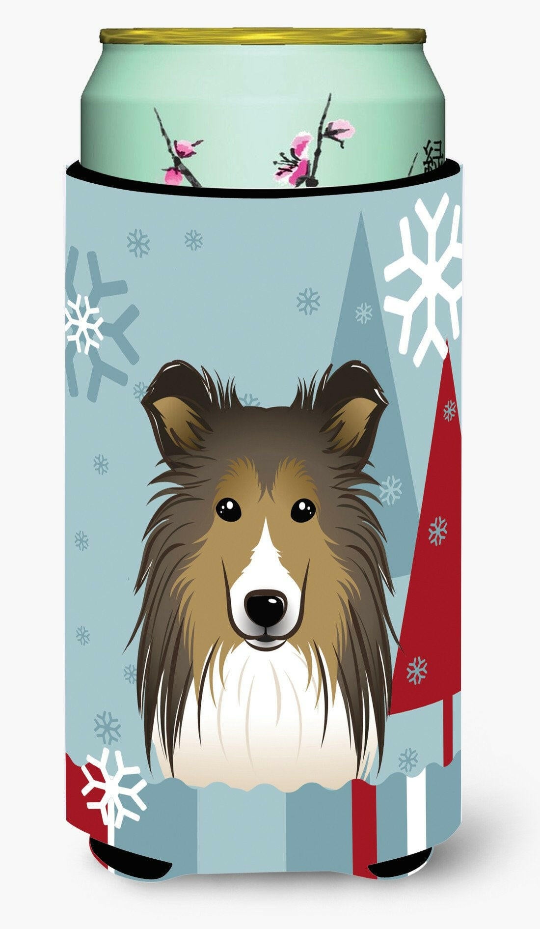 Winter Holiday Sheltie Tall Boy Beverage Insulator Hugger BB1738TBC by Caroline's Treasures