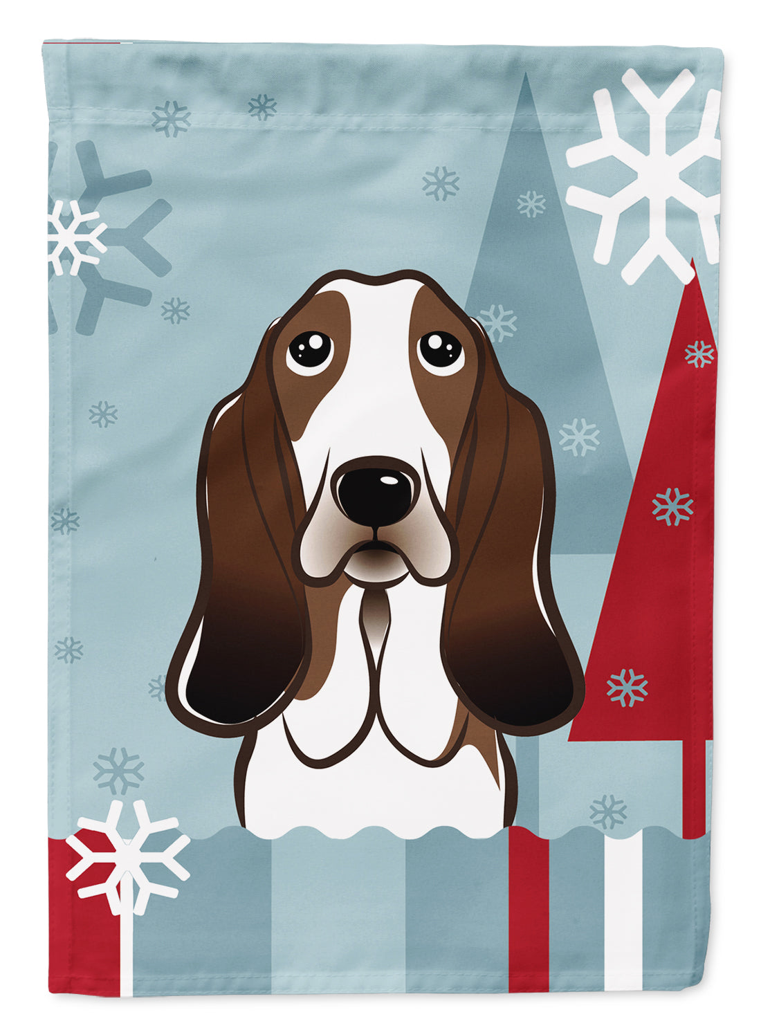 Winter Holiday Basset Hound Flag Garden Size BB1739GF.