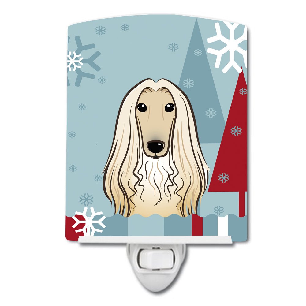 Winter Holiday Afghan Hound Ceramic Night Light BB1740CNL - the-store.com