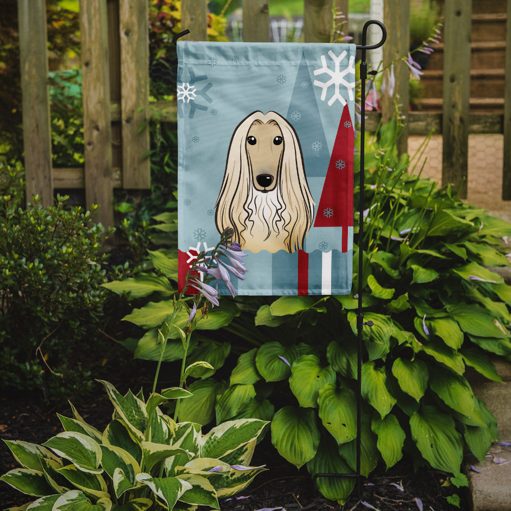 Winter Holiday Afghan Hound Flag Garden Size BB1740GF.