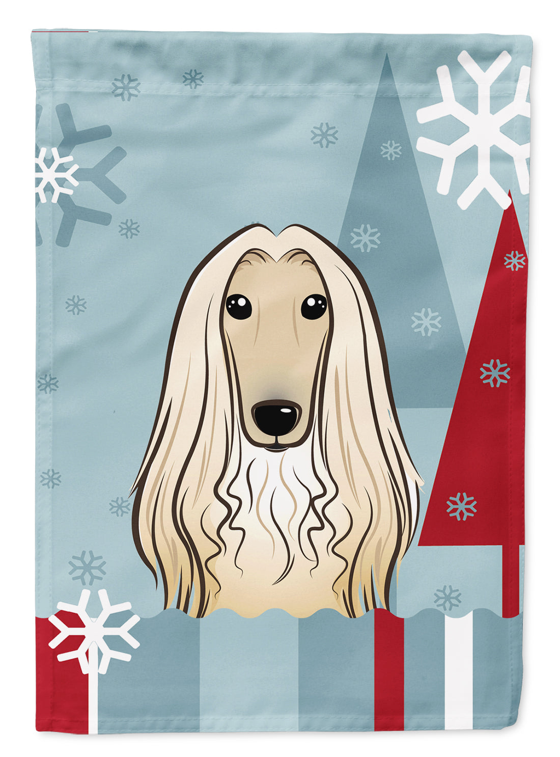 Winter Holiday Afghan Hound Flag Garden Size BB1740GF.