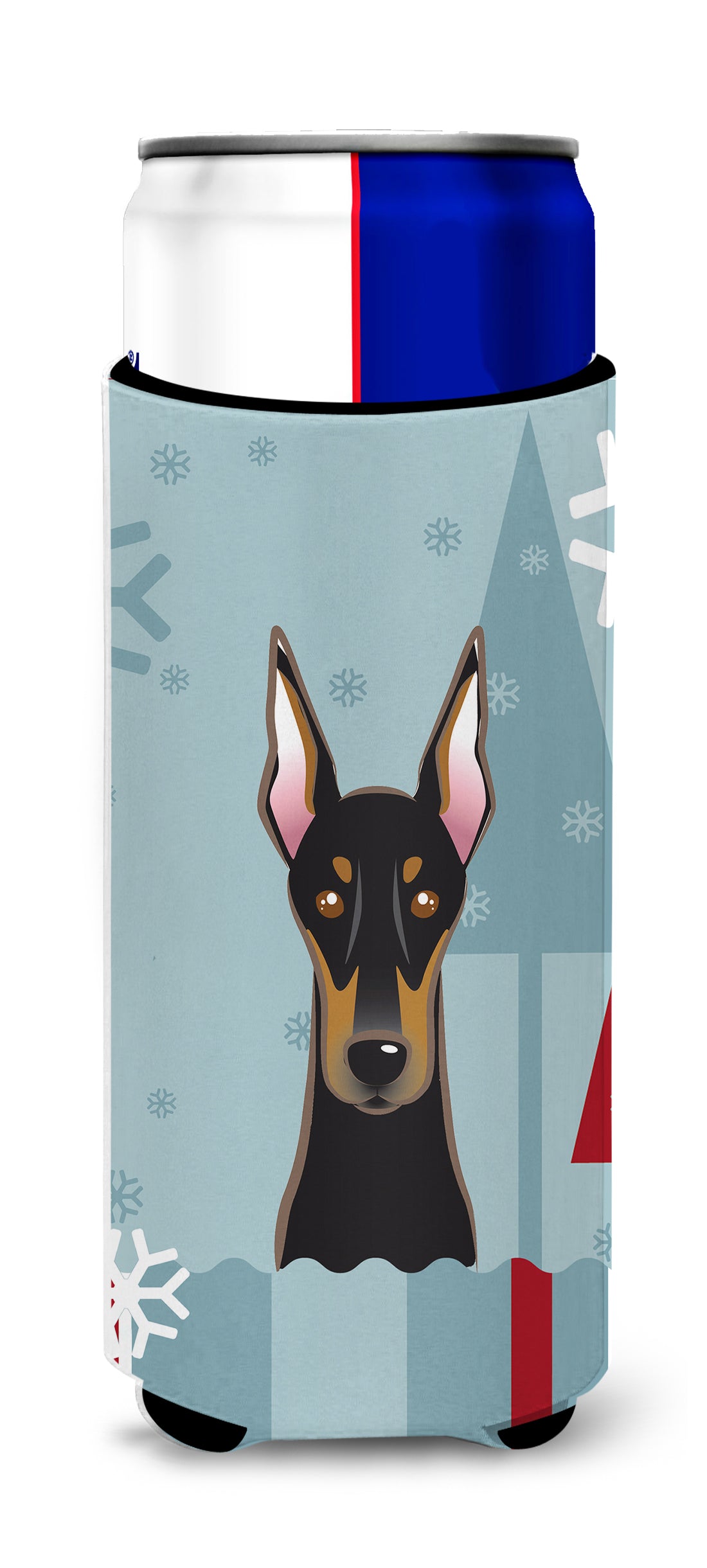 Winter Holiday Doberman Ultra Beverage Insulators for slim cans BB1741MUK  the-store.com.