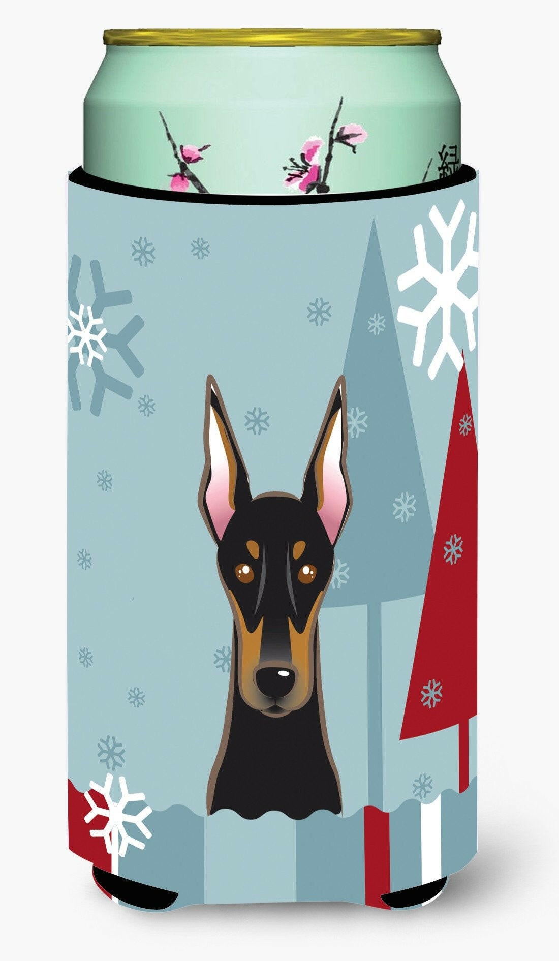 Winter Holiday Doberman Tall Boy Beverage Insulator Hugger BB1741TBC by Caroline&#39;s Treasures