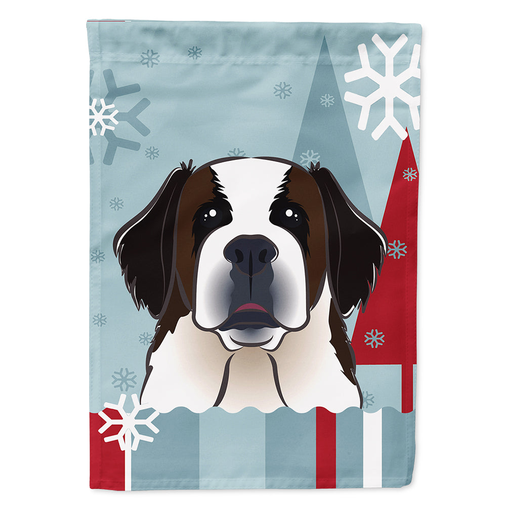 Winter Holiday Saint Bernard Flag Canvas House Size BB1742CHF  the-store.com.